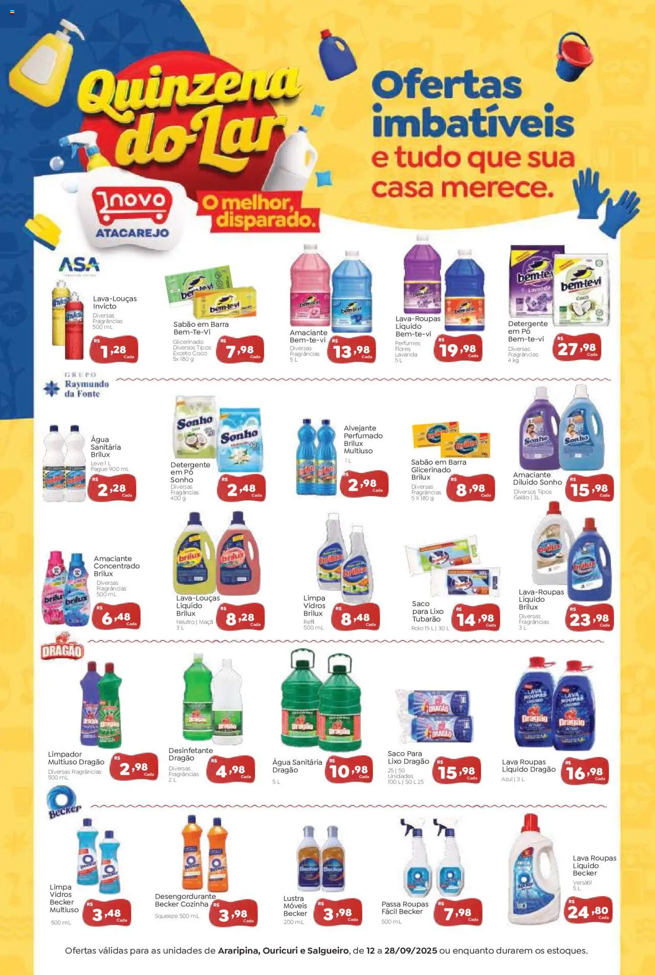 Novo Atacarejo folheto "Ofertas Quinzena do Lar" válido a partir de 12/09/2025 - número de página 1