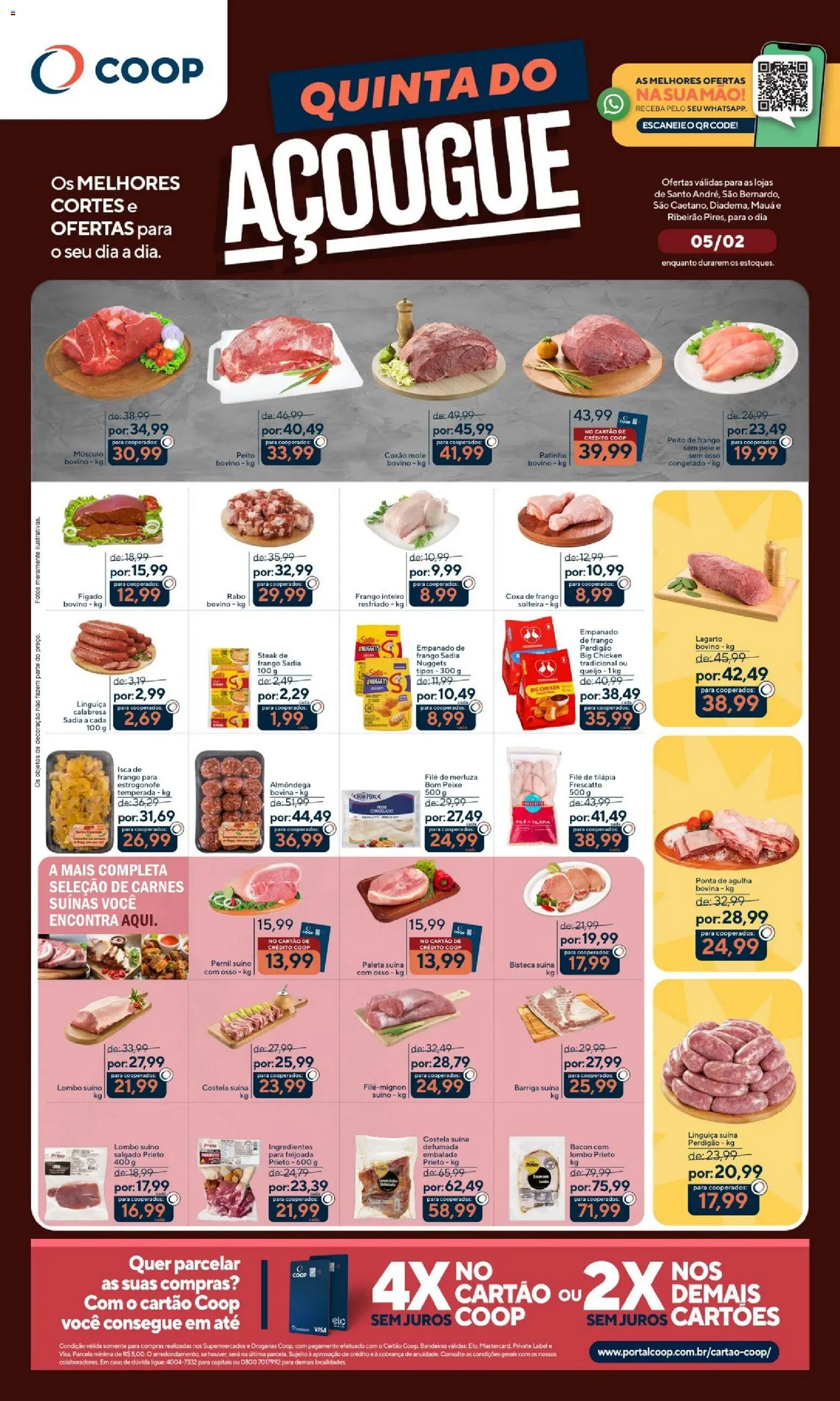 Pré-Visualização do folheto "Ofertas Quinta do Açougue" da loja Coop válido a partir de 05/02/2026
