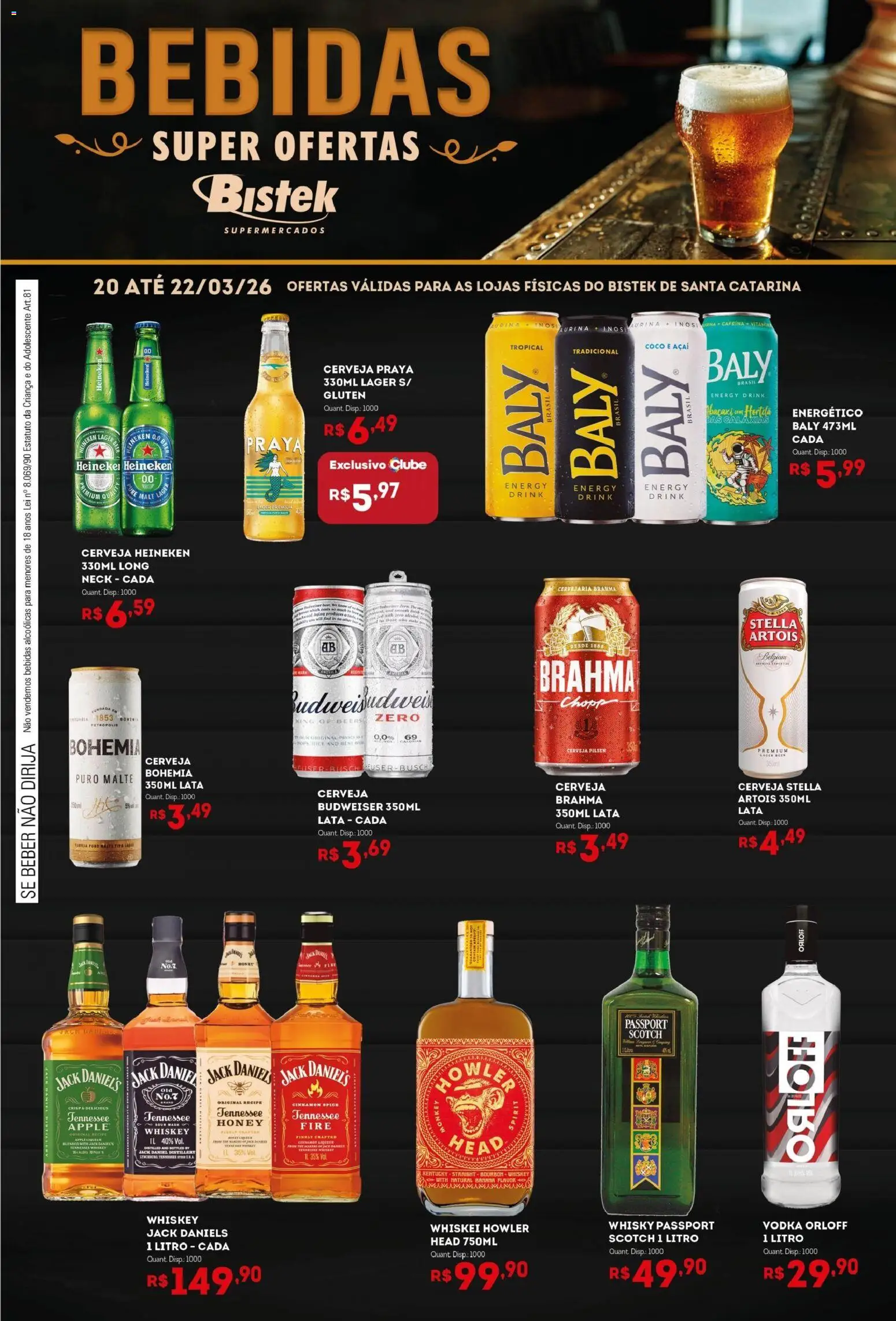 Pré-Visualização do folheto "Bistek Supermercados ofertas Bebidas" da loja Bistek Supermercados válido a partir de 20/03/2026
