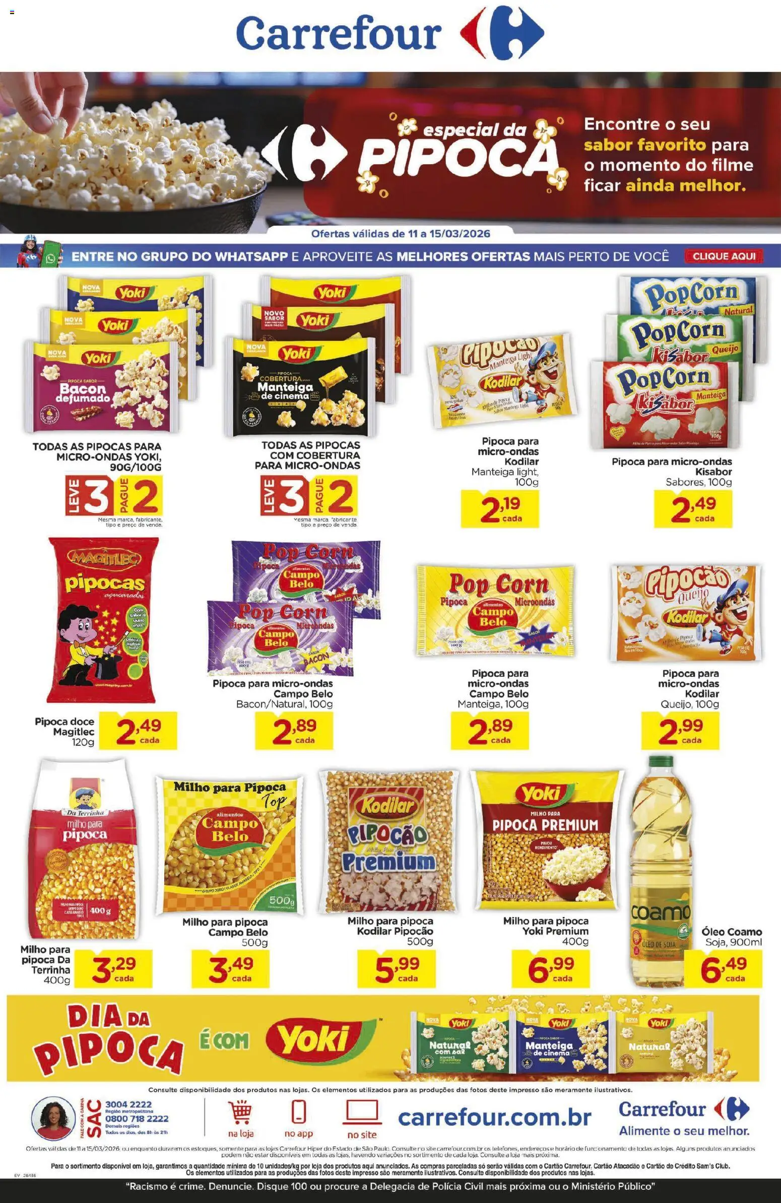 Pré-Visualização do folheto "Carrefour ofertas Especial da Pipoca" da loja Carrefour válido a partir de 11/03/2026
