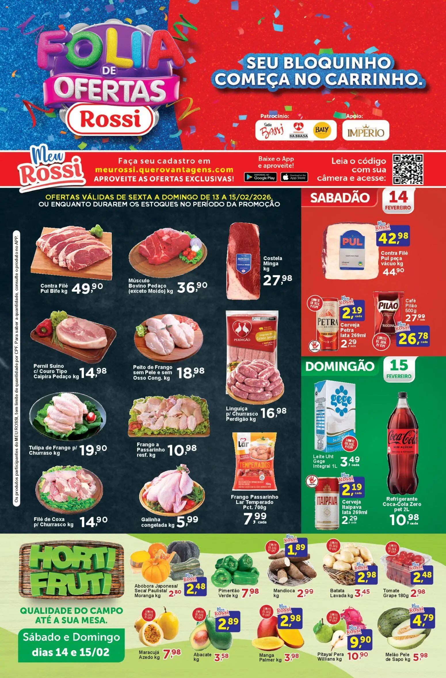 Pré-Visualização do folheto "Rossi Supermercados ofertas Fim de semana" da loja Rossi Supermercados válido a partir de 13/03/2026