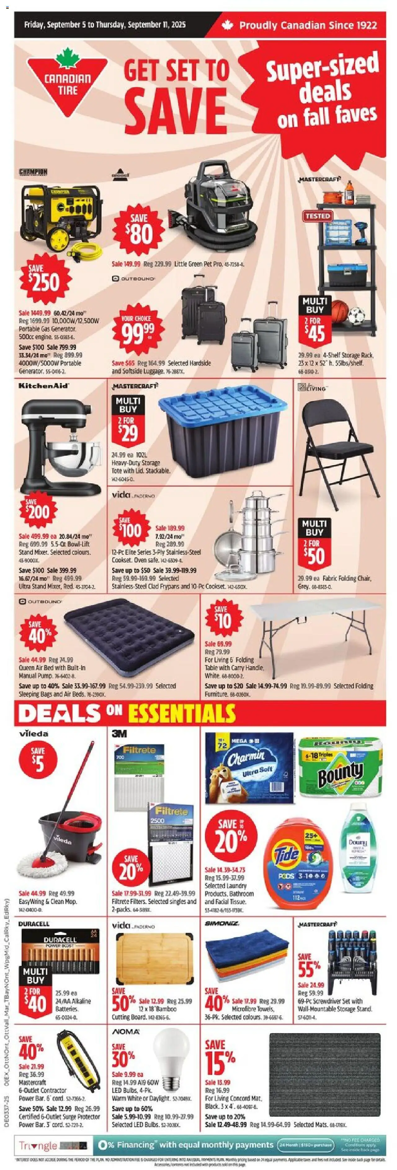 Canadian Tire flyer valid from Sep 05, 2025 - page number 1