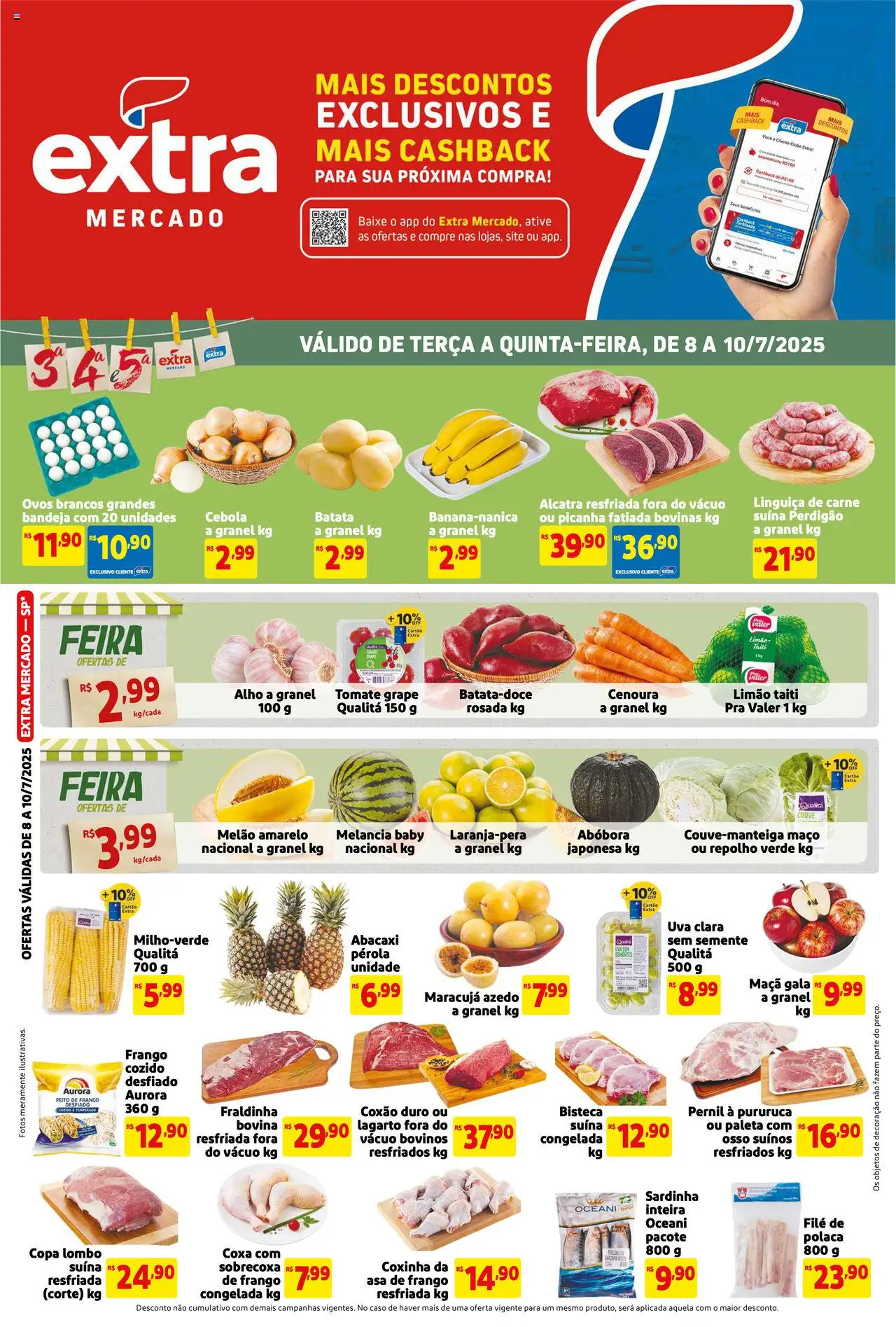 Extra folheto "Ofertas de Mercado Terça e Quinta" válido a partir de 08/07/2025 - número de página 1