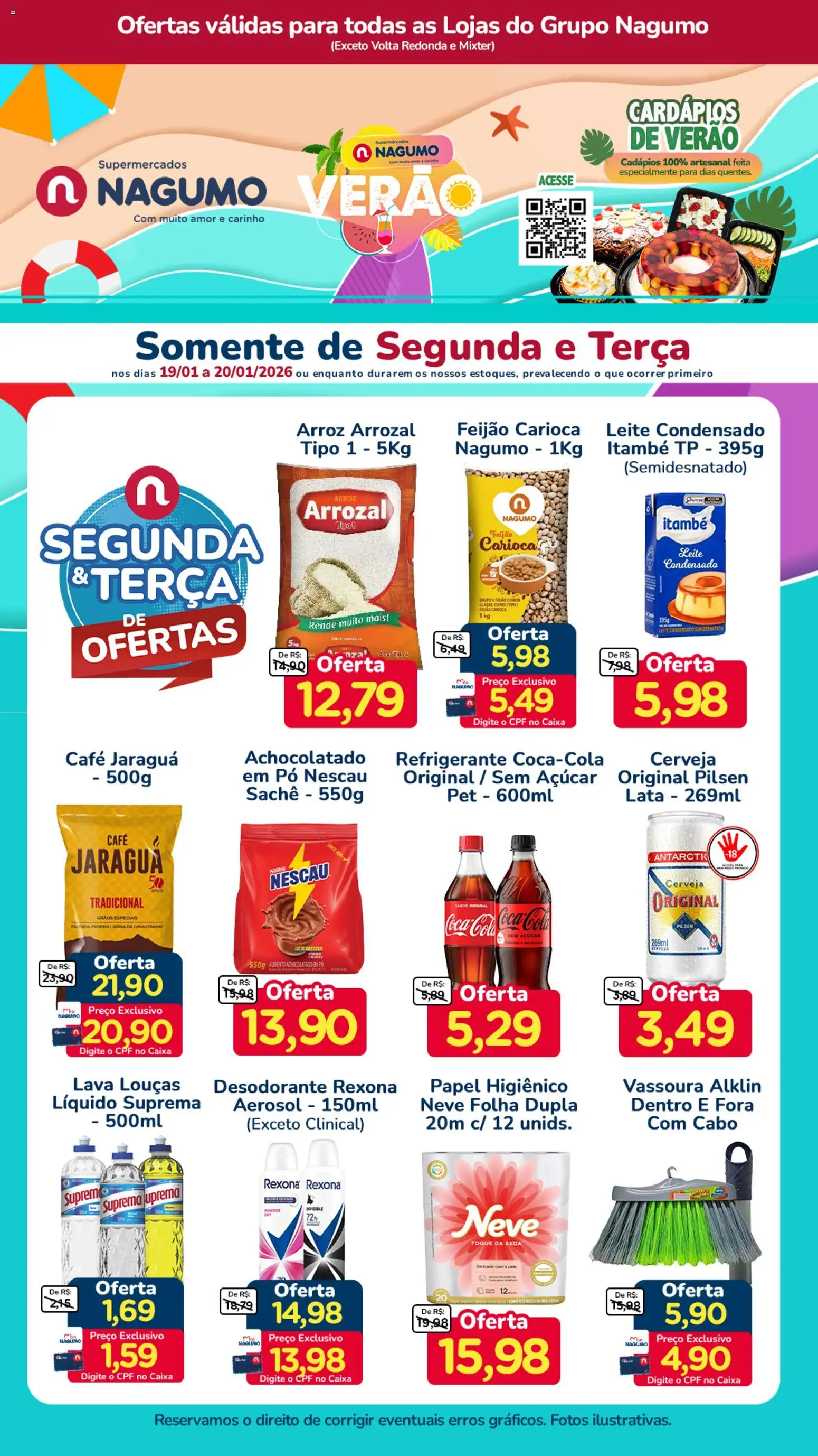 Pré-Visualização do folheto "Ofertas Segunda e Terça" da loja Nagumo válido a partir de 19/01/2026