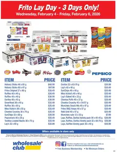 Preview of leaflet Frito Lay Day from shop Wholesale Club is valid from Feb 04, 2026