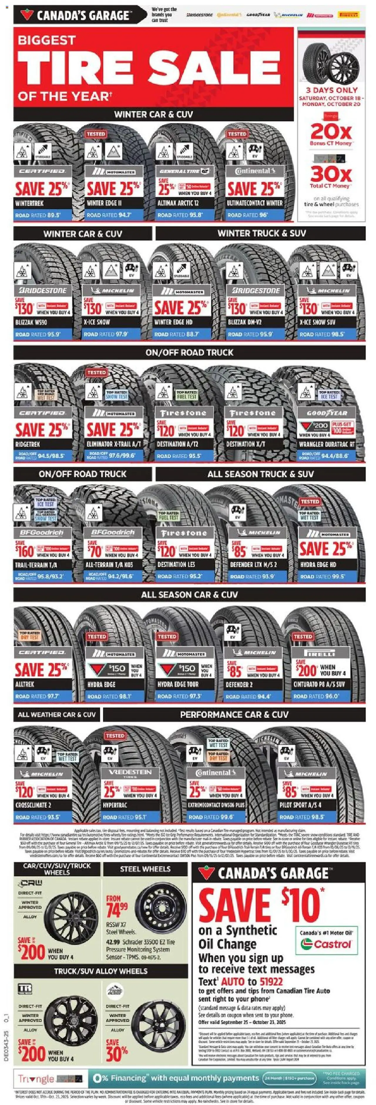 Canadian Tire flyer valid from Oct 17, 2025 - page number 1