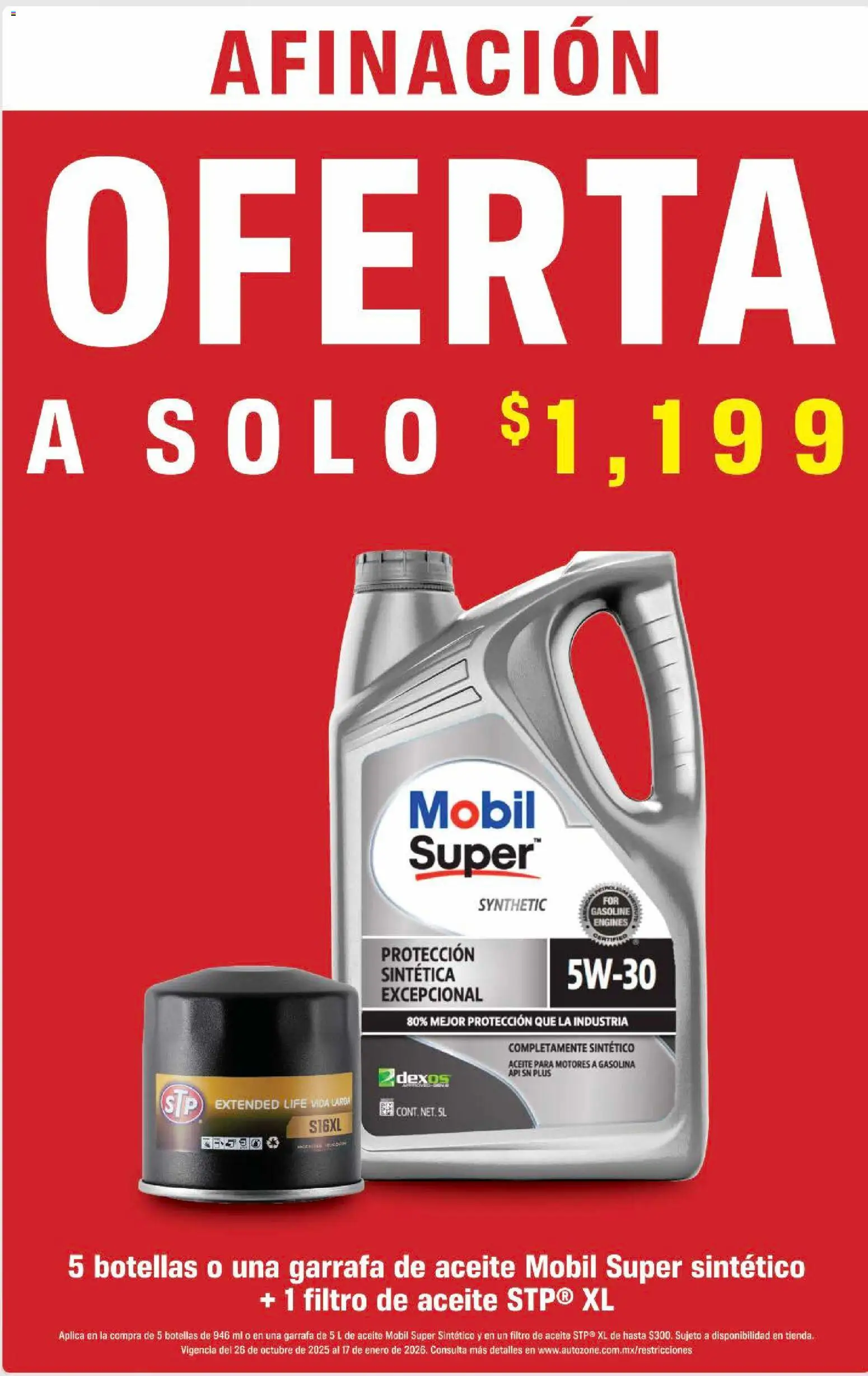 Vista previa las ofertas de la tienda AutoZone - Catálogo desde el 26/10/2025 - Aceite