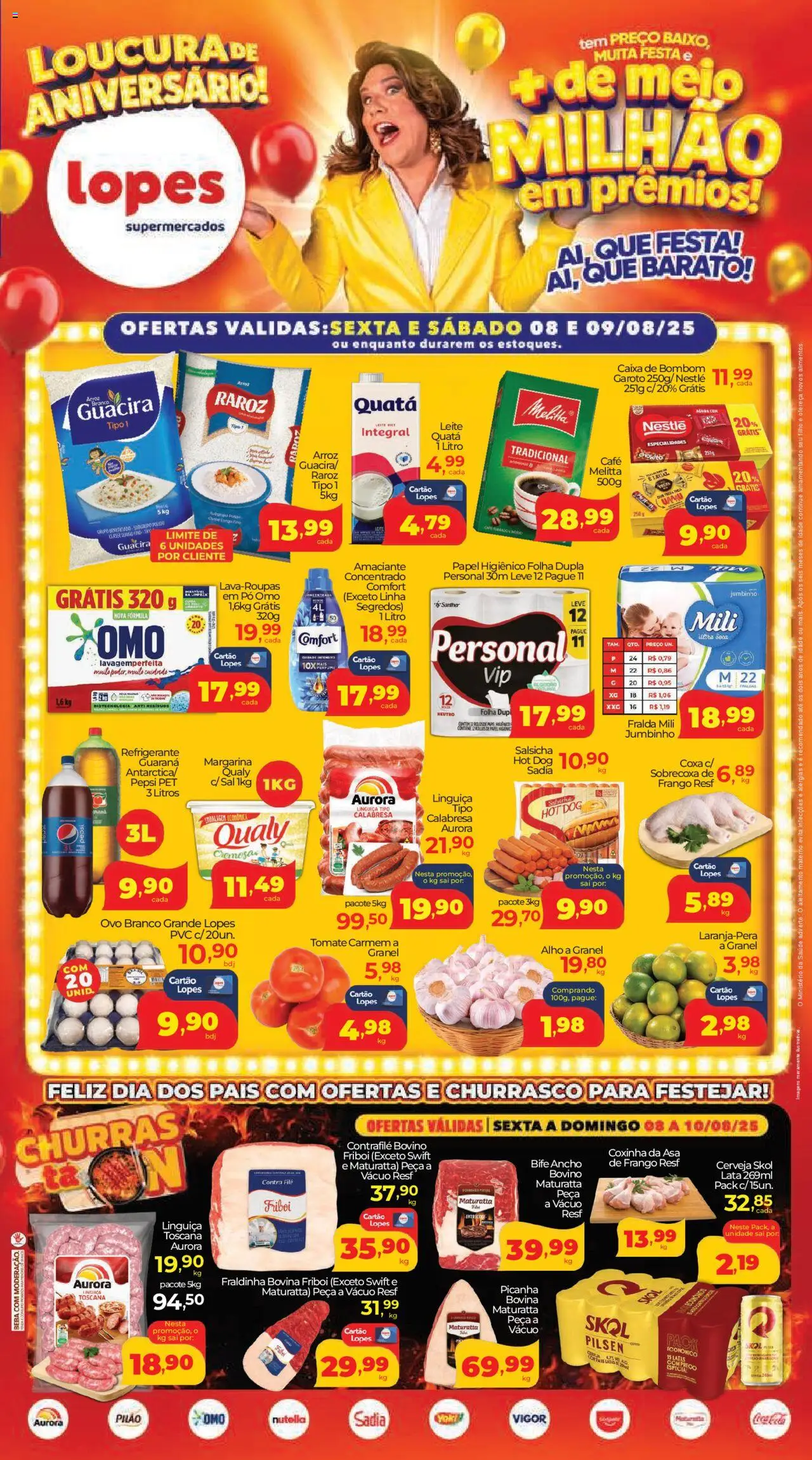 Lopes Supermercados folheto "Ofertas da semana" válido a partir de 08/08/2025 - número de página 1