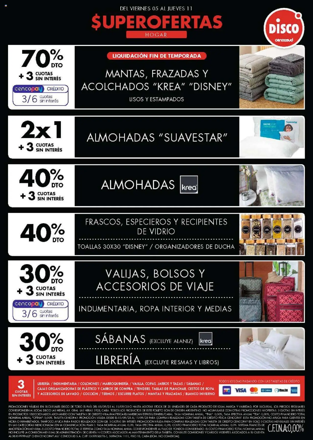Disco Non Food del 05/09/2025 Online - Disco, Ropa, Libros, Sabanas, Medias, Ropa interior, Toallas, Ducha