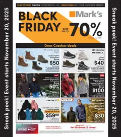 Preview of leaflet Black Friday from shop Mark's is valid from Nov 20, 2025