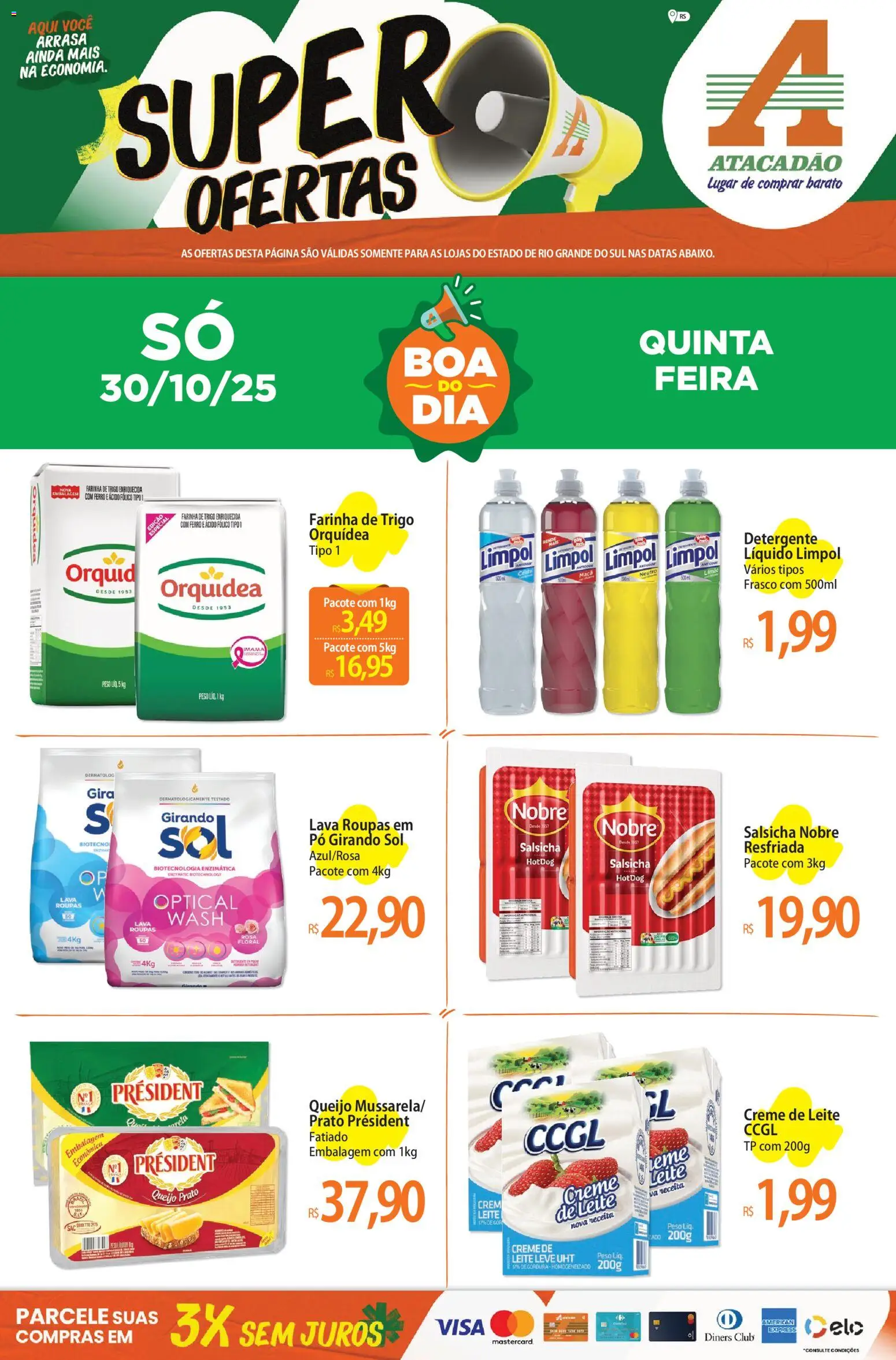 Pré-Visualização do folheto "Ofertas - RS" da loja Atacadão válido a partir de 30/10/2025