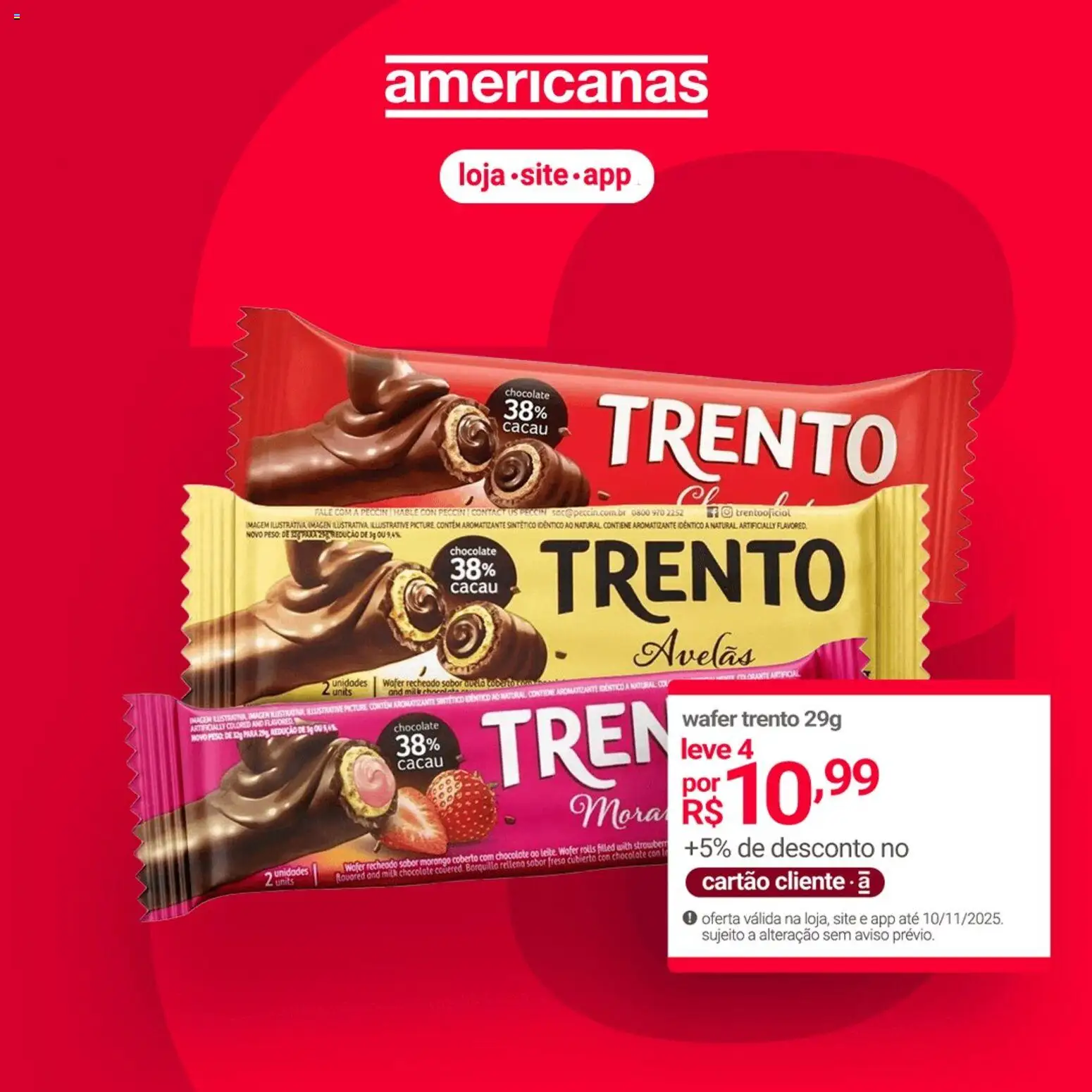 Pré-Visualização do folheto "Ofertas atuais" da loja Lojas Americanas válido a partir de 03/11/2025 - Chocolate, Roupas, Avelãs