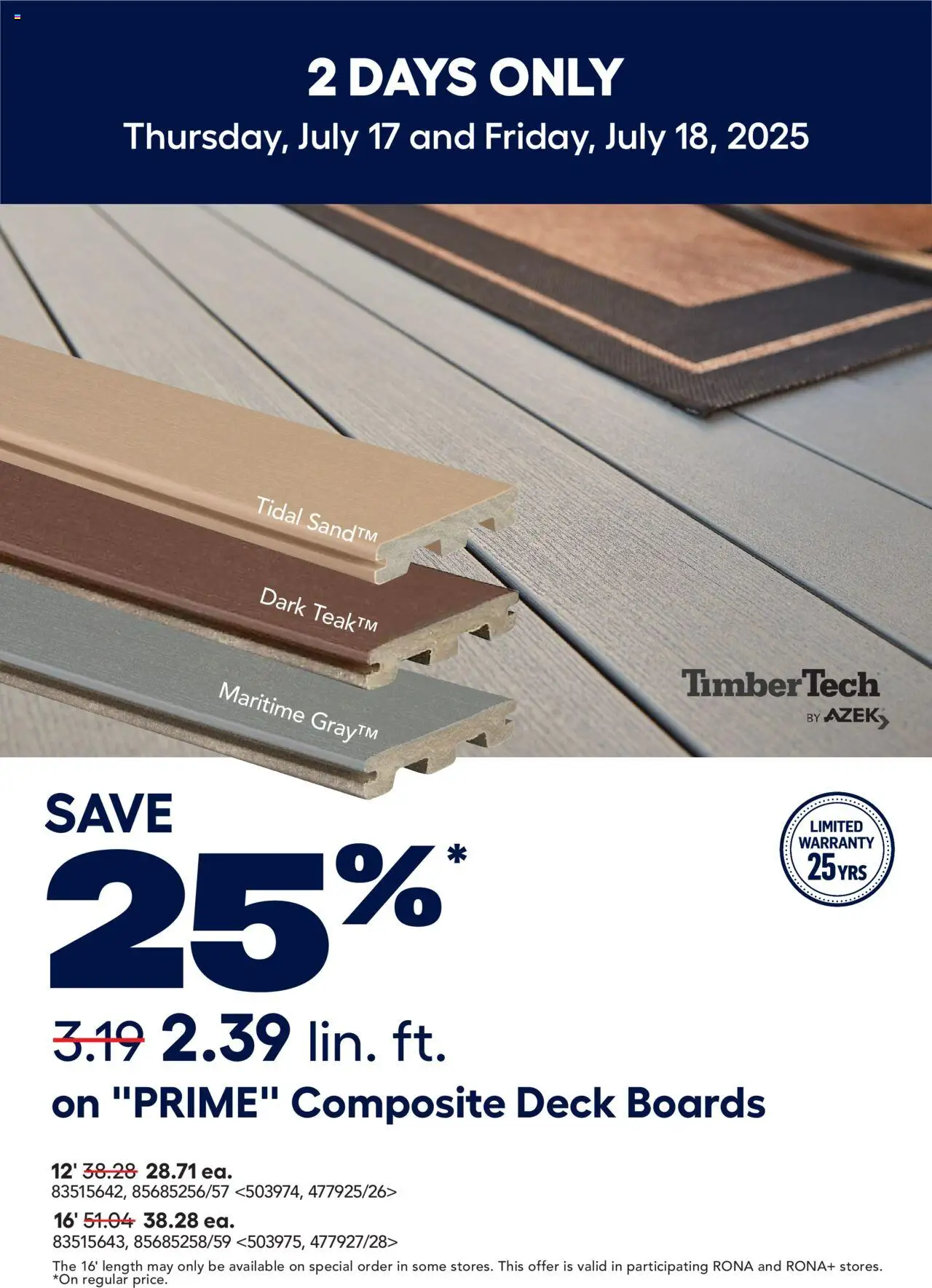 Rona flyer valid from Jul 17, 2025 - page number 1