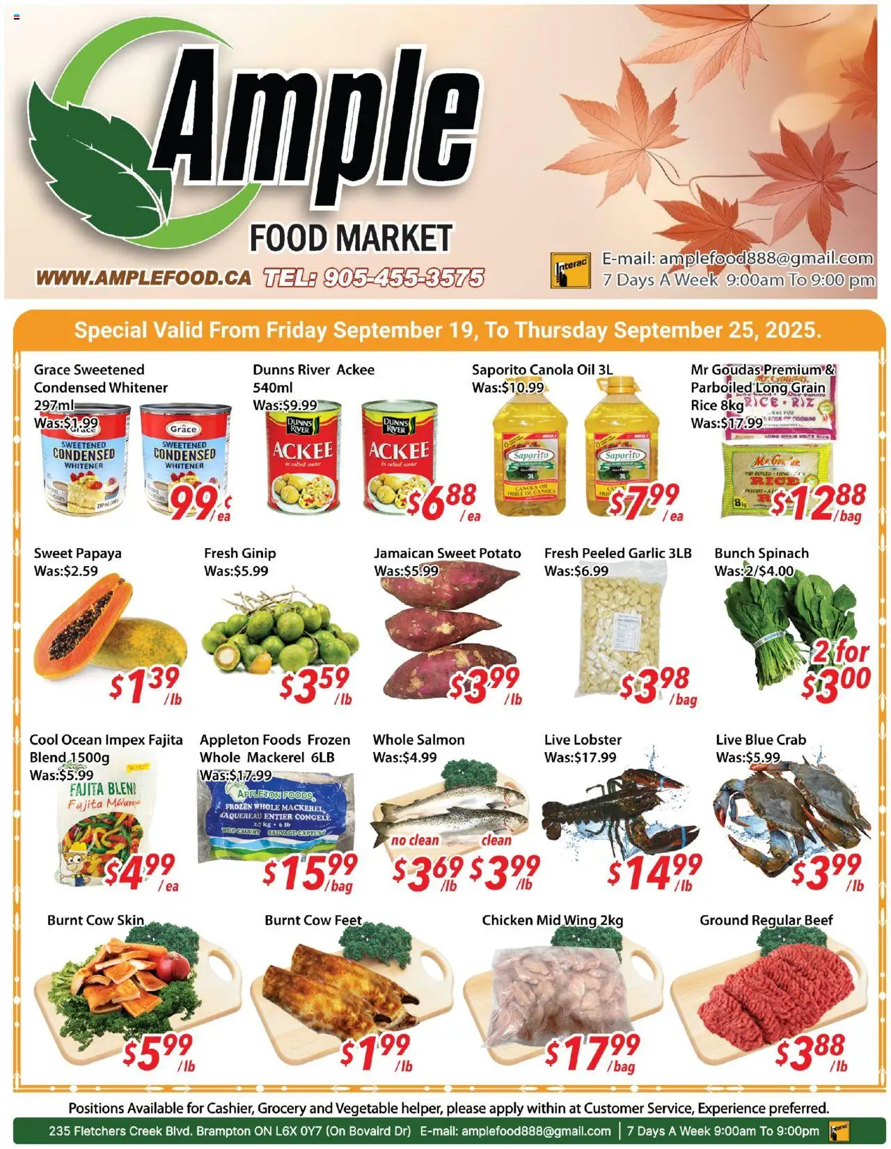 Ample Food Market flyer valid from Sep 19, 2025 - page number 1