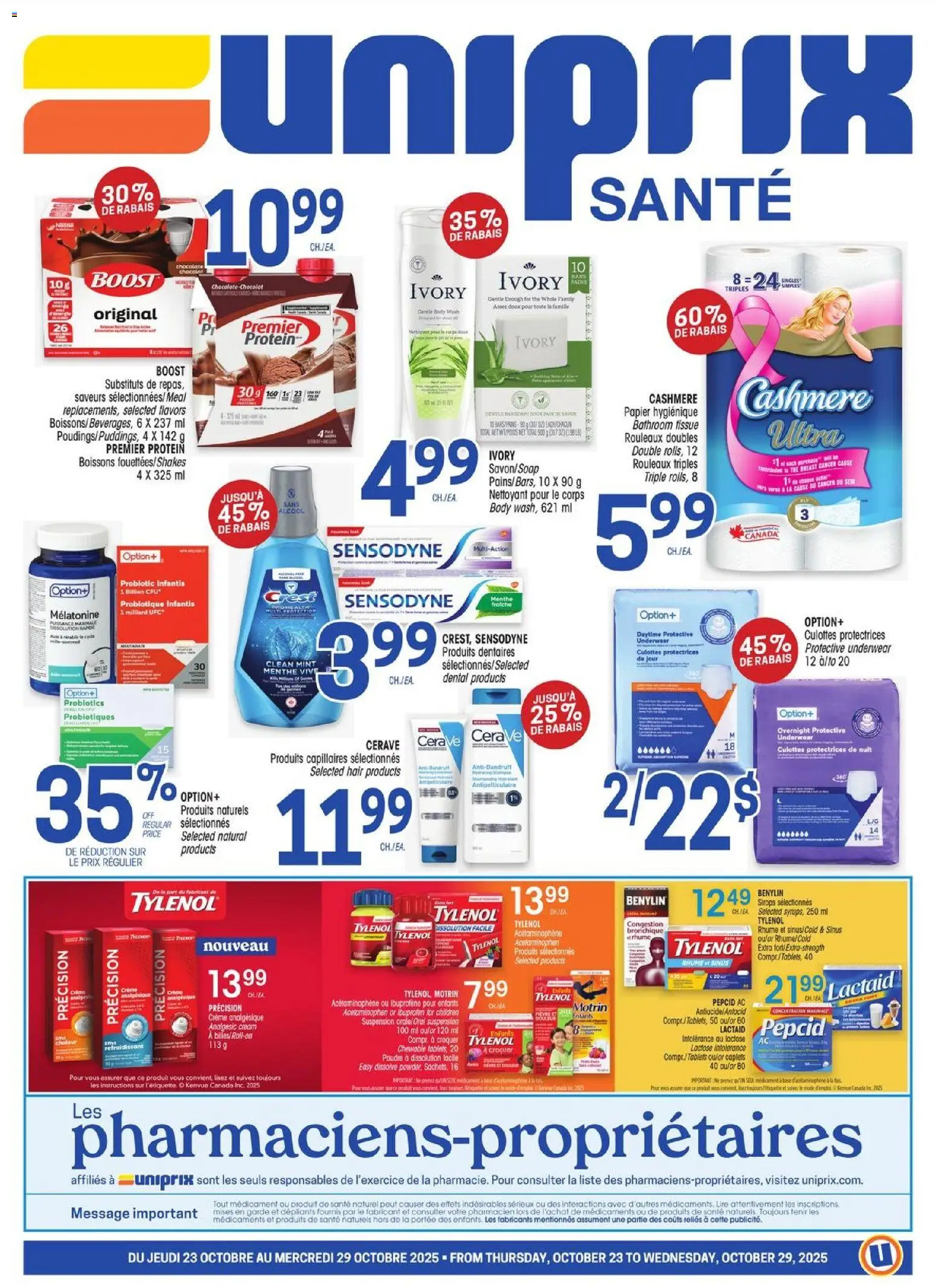 Uniprix flyer valid from Oct 23, 2025 - page number 1
