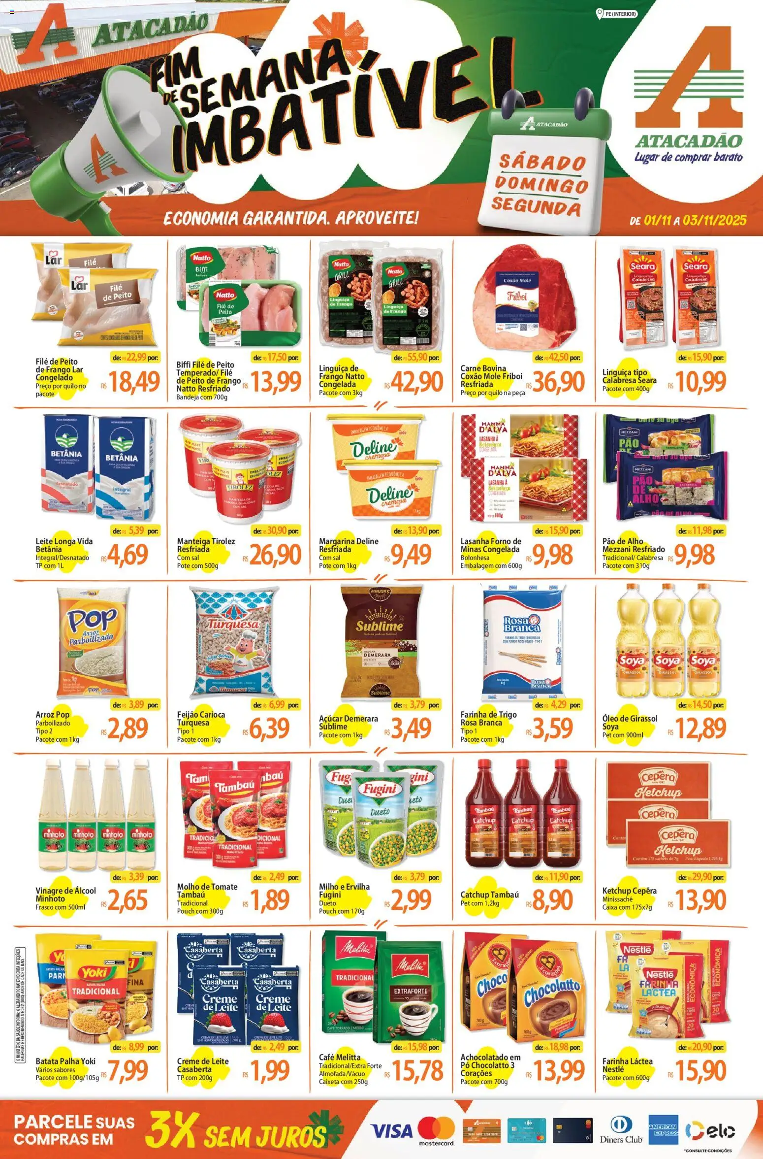Pré-Visualização do folheto "Ofertas - PE" da loja Atacadão válido a partir de 01/11/2025