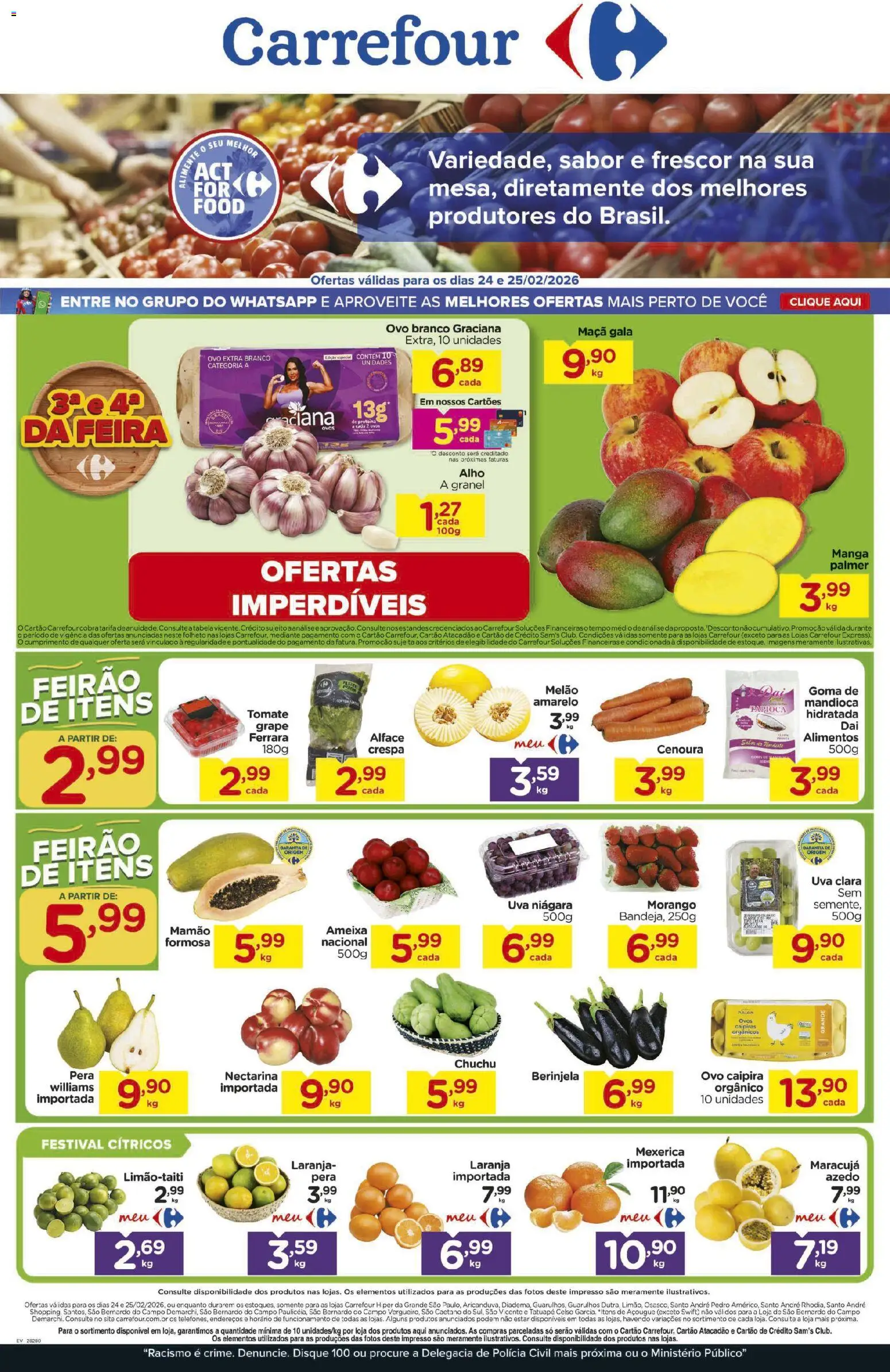 Pré-Visualização do folheto "Ofertas Feira" da loja Carrefour válido a partir de 24/02/2026