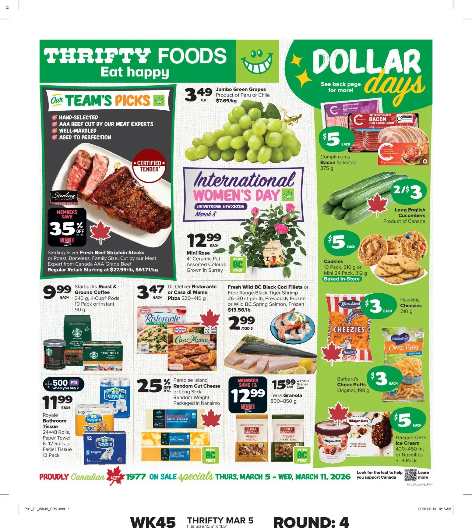 Preview of leaflet Thrifty Foods weekly flyer / circulaire from shop Thrifty Foods is valid from Mar 05, 2026