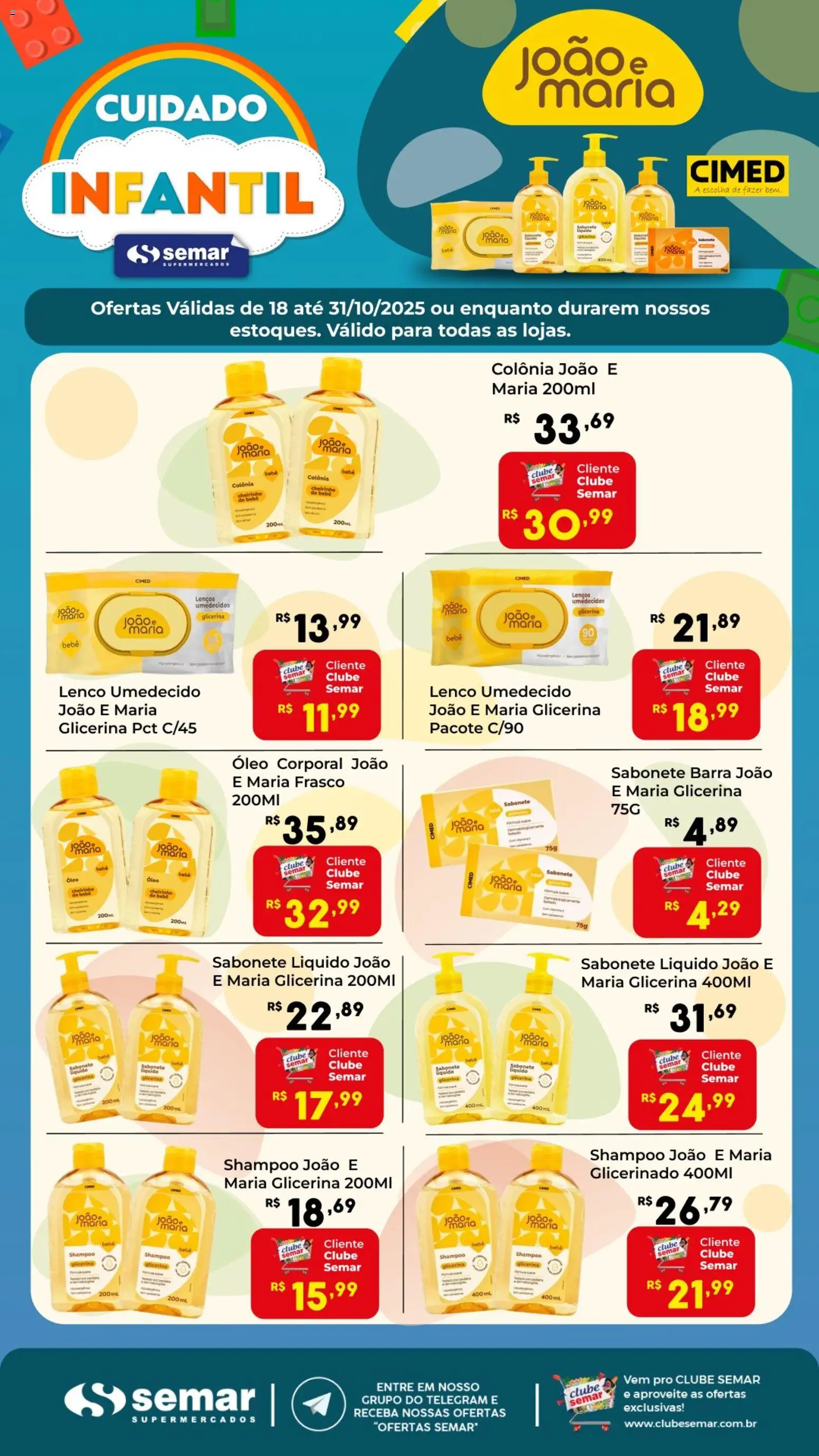 Semar Supermercado folheto "Ofertas Especial Cuidado Infantil" válido a partir de 18/10/2025 - número de página 1