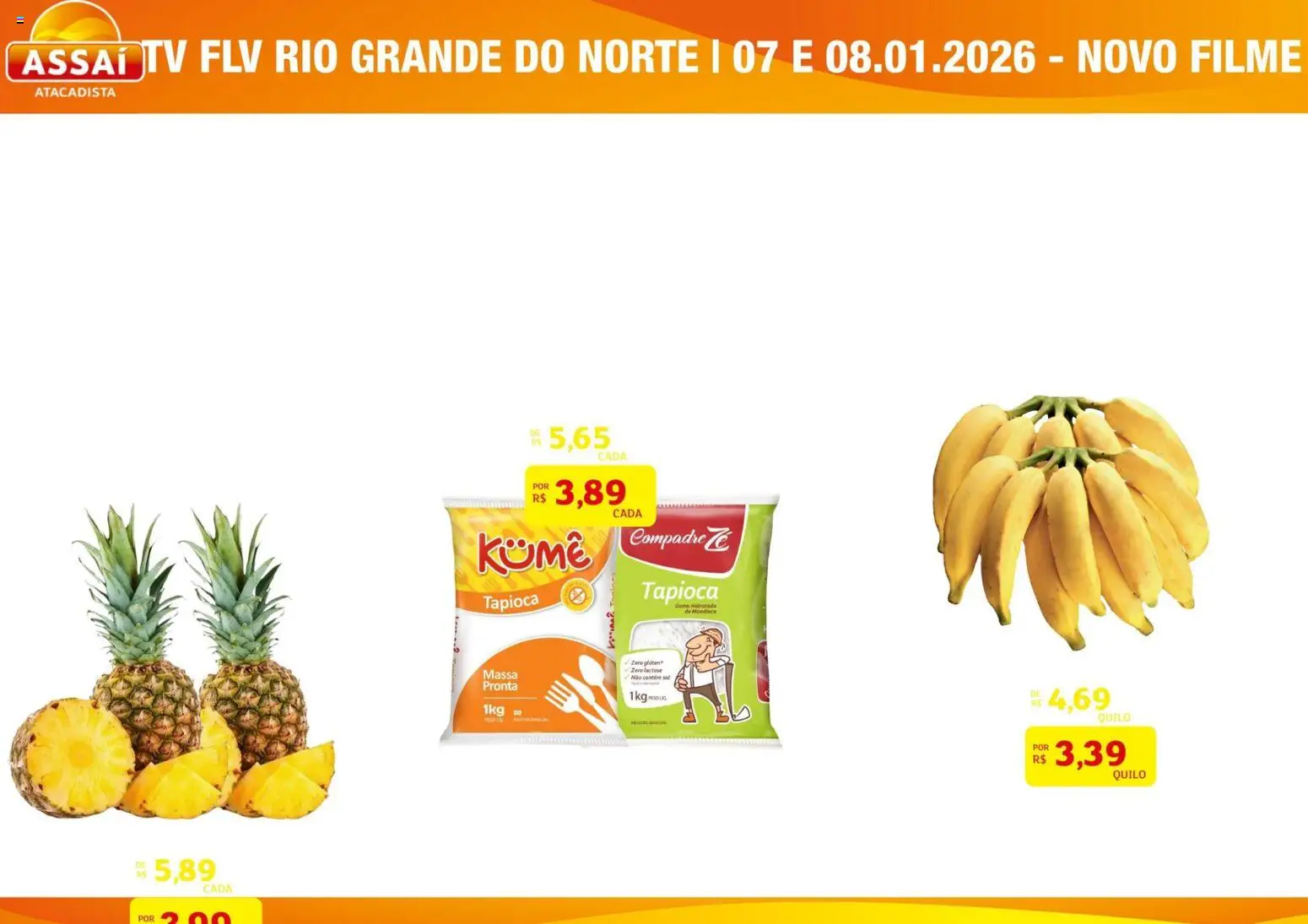 Pré-Visualização do folheto "Assaí Atacadista ofertas - RN" da loja Assaí Atacadista válido a partir de 11/03/2026 - Tapioca, Massa