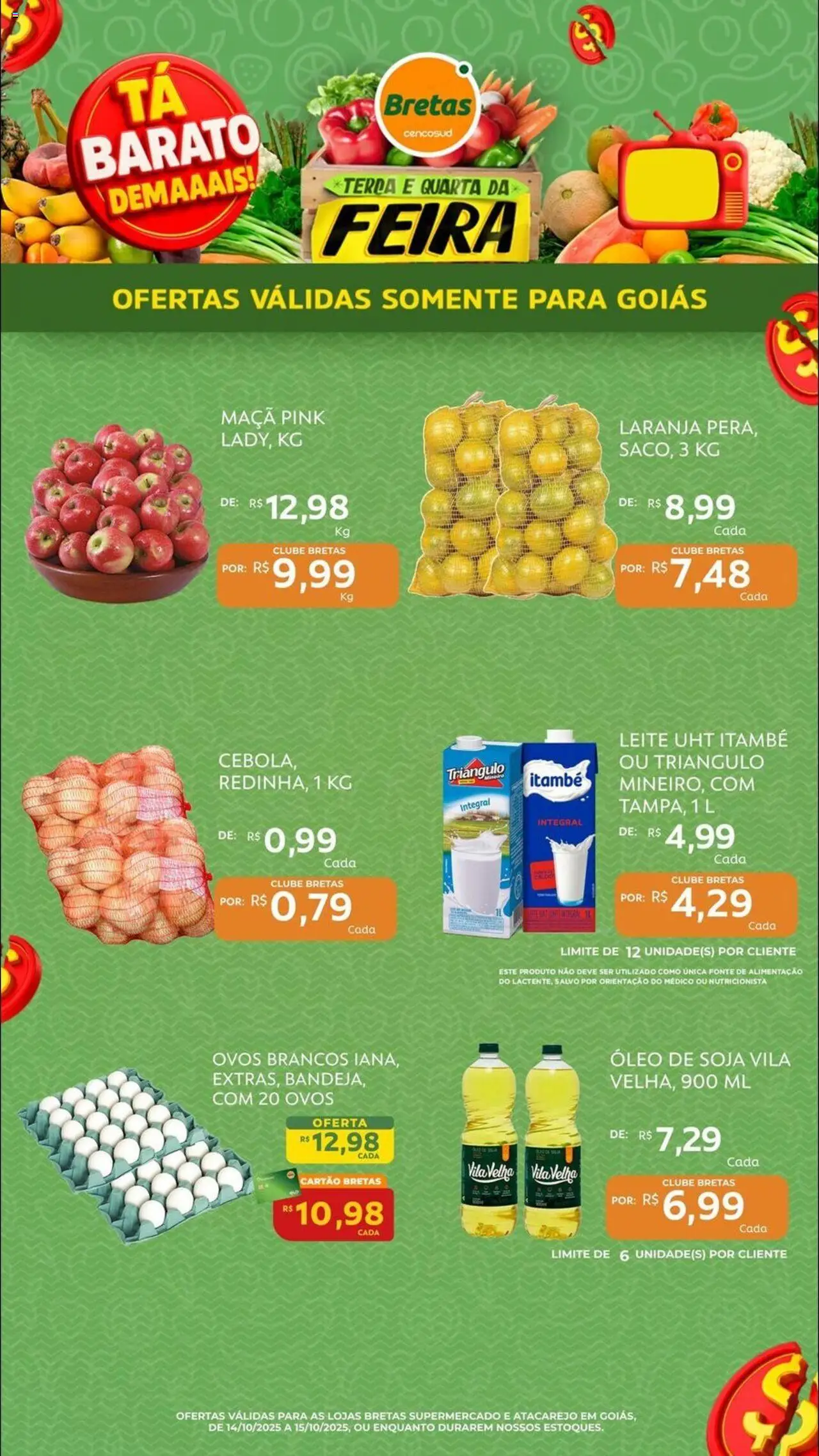 Bretas folheto "Ofertas Feira" válido a partir de 14/10/2025 - número de página 1