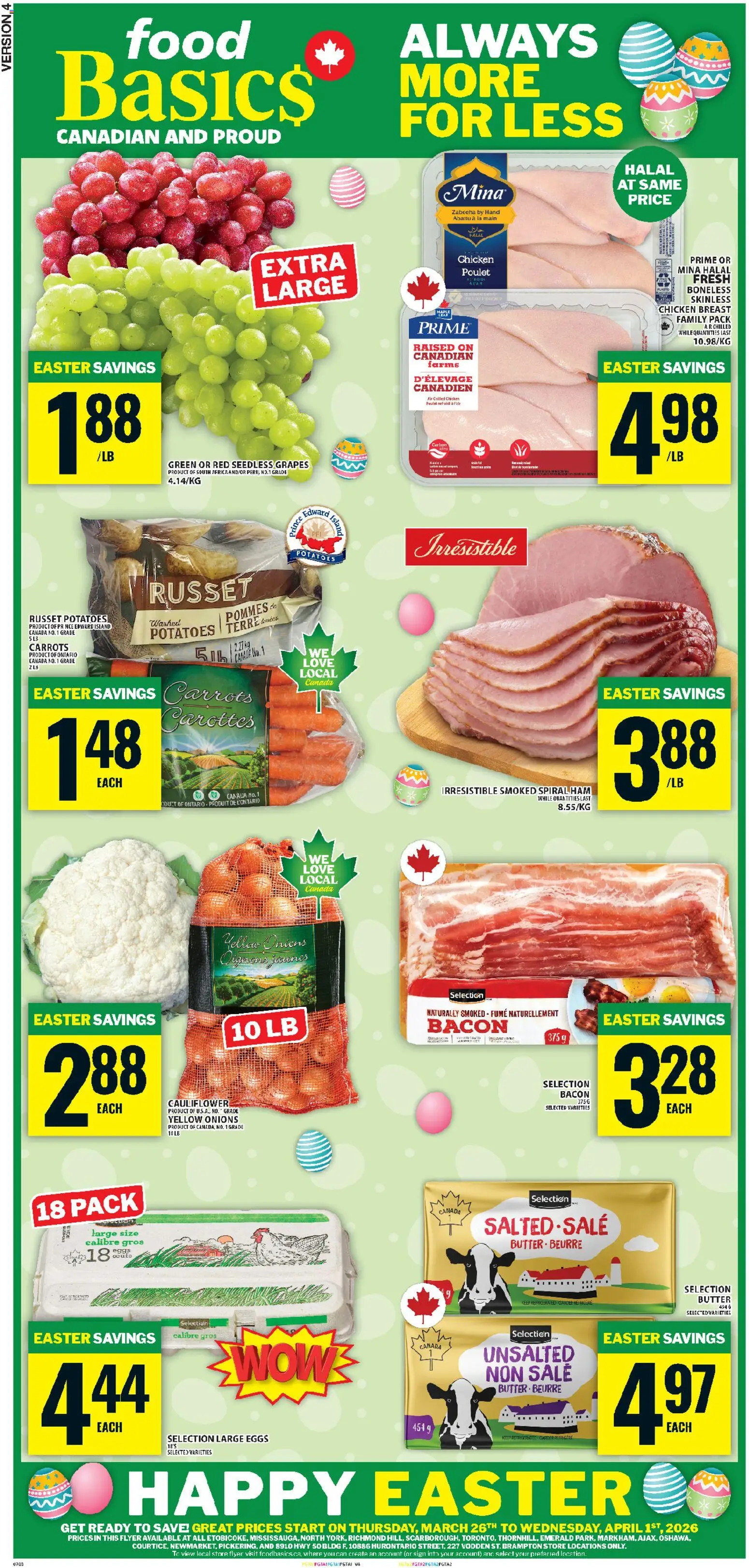 Preview of leaflet Food Basics weekly flyer - Ajax from shop Food Basics is valid from Mar 26, 2026