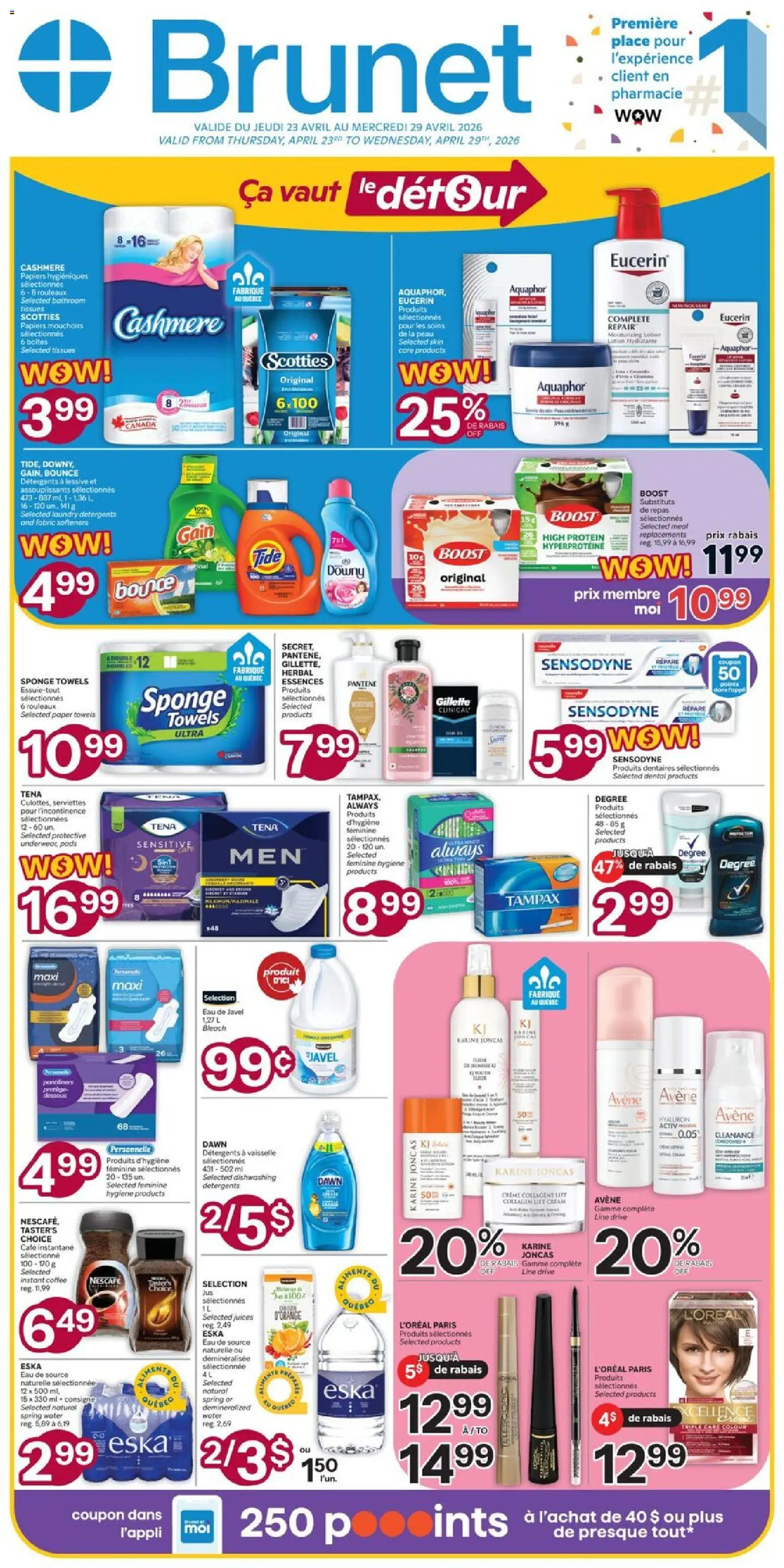 Preview of leaflet Brunet weekly flyer / circulaire from shop Brunet is valid from Apr 23, 2026