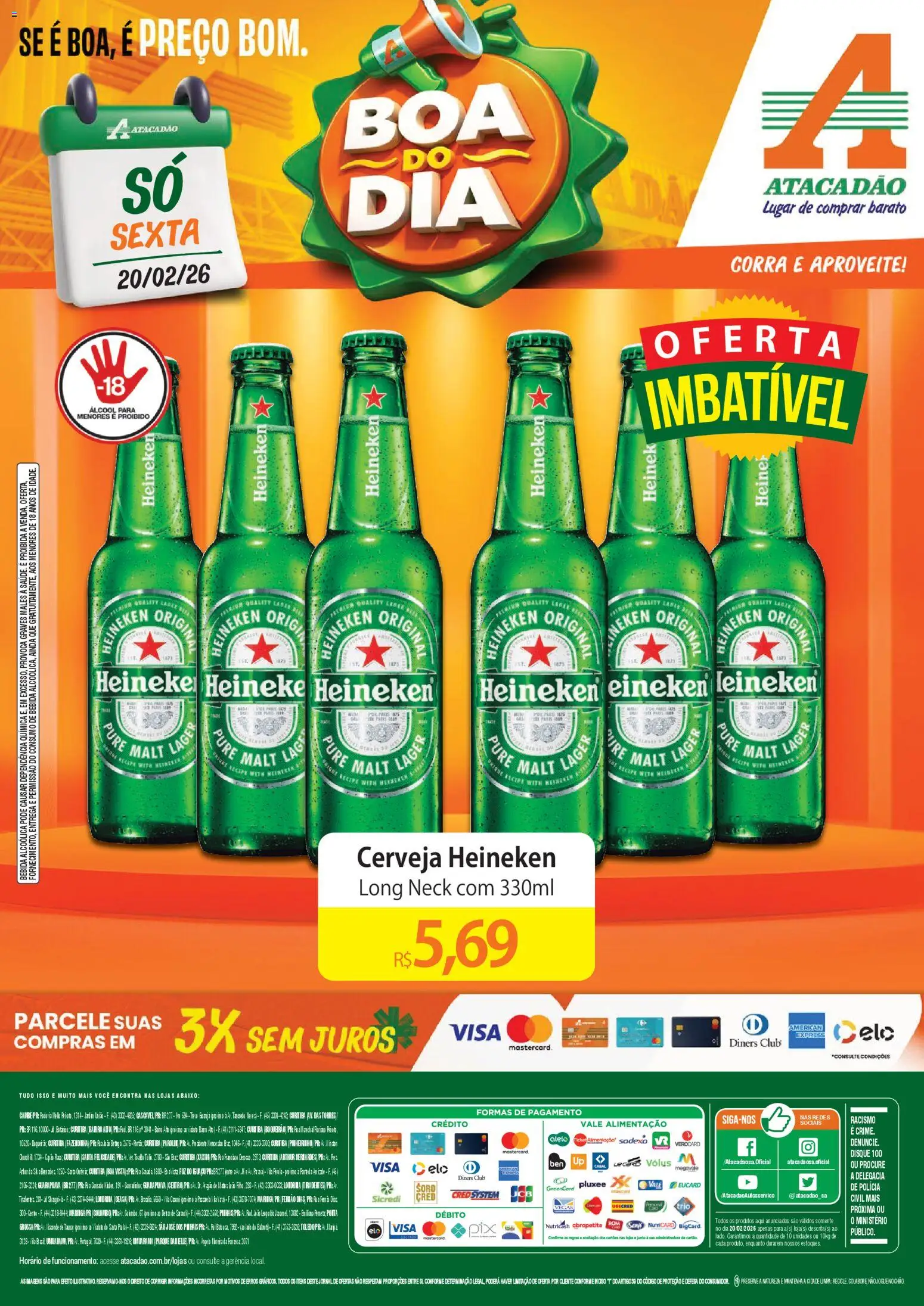 Pré-Visualização do folheto "Ofertas - PR" da loja Atacadão válido a partir de 20/02/2026