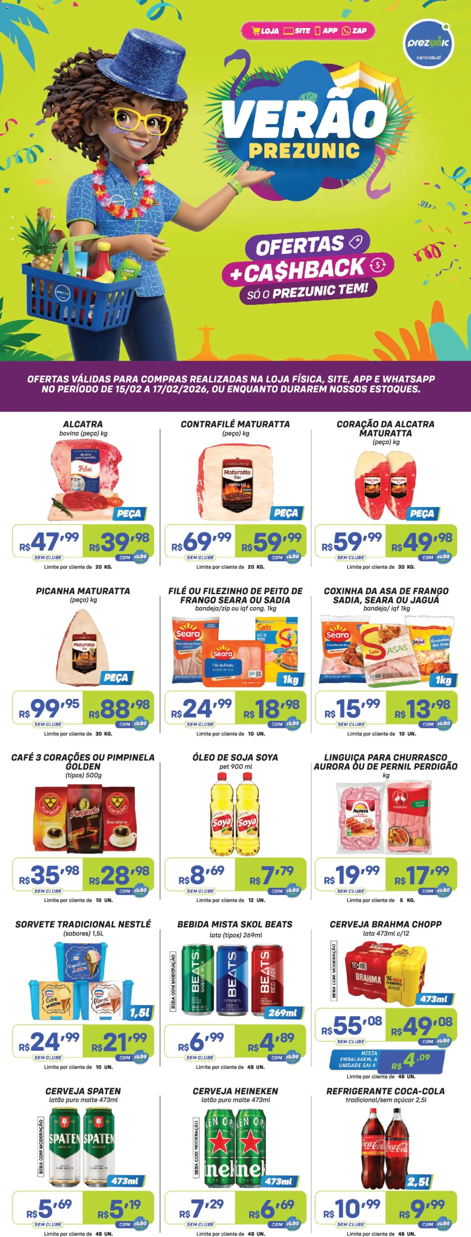 Pré-Visualização do folheto "Encarte" da loja Prezunic válido a partir de 15/02/2026