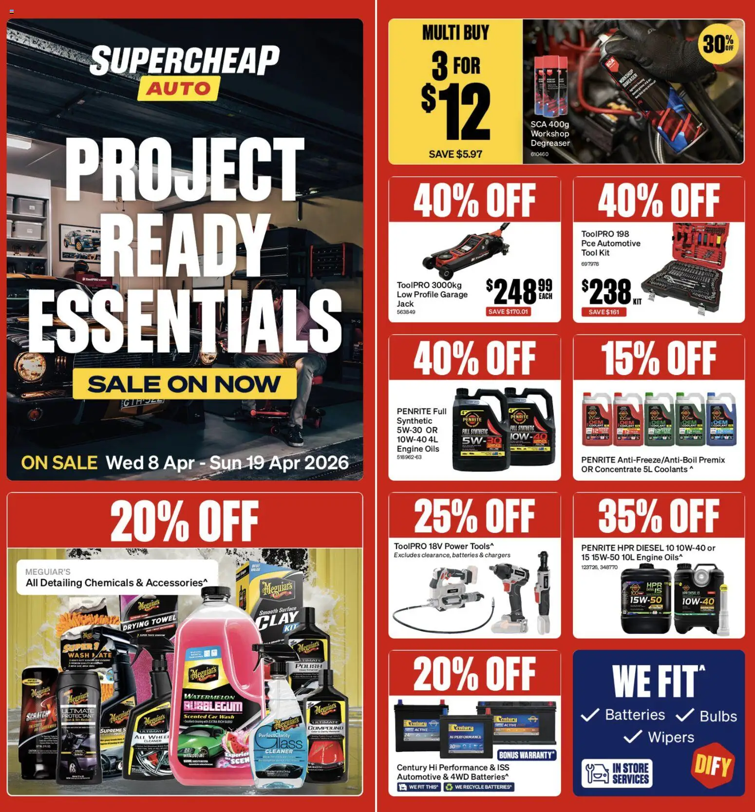 Preview of catalogue Supercheap Auto catalogue from shop Supercheap Auto valid 8 Apr 2026