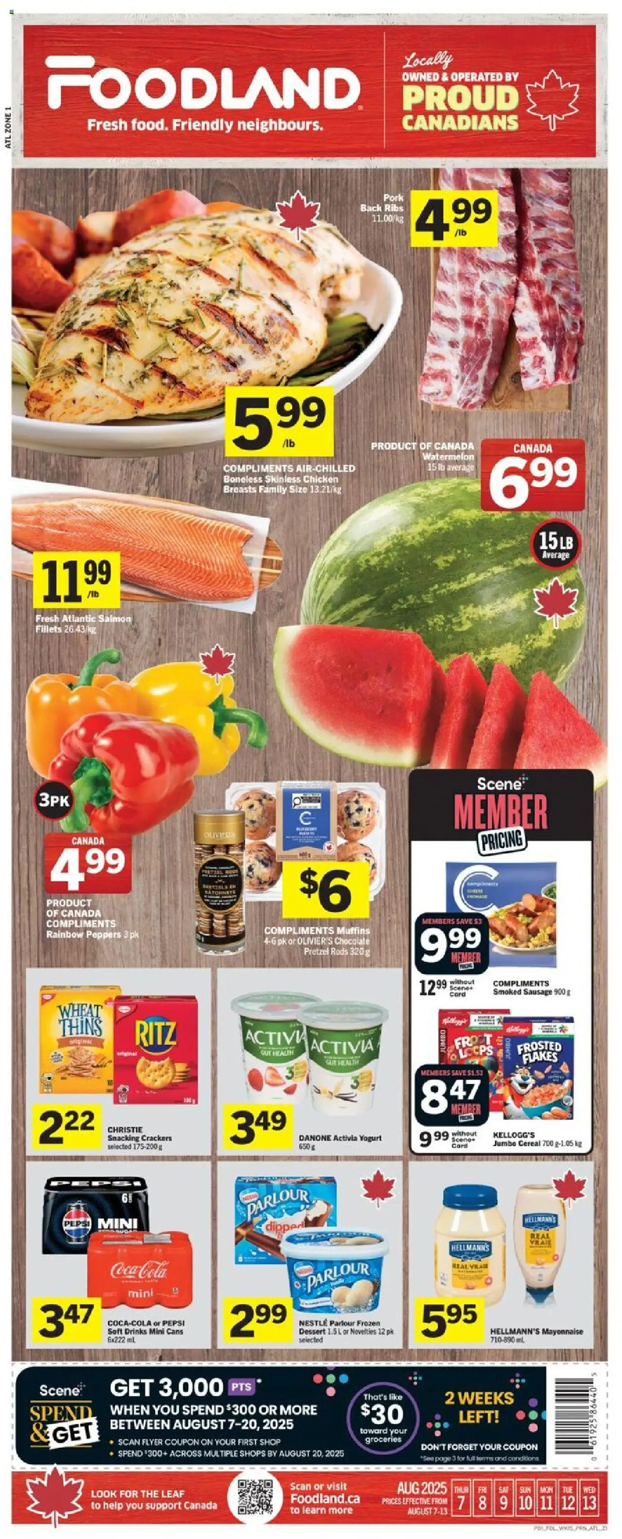 Foodland flyer valid from Aug 07, 2025 - page number 1