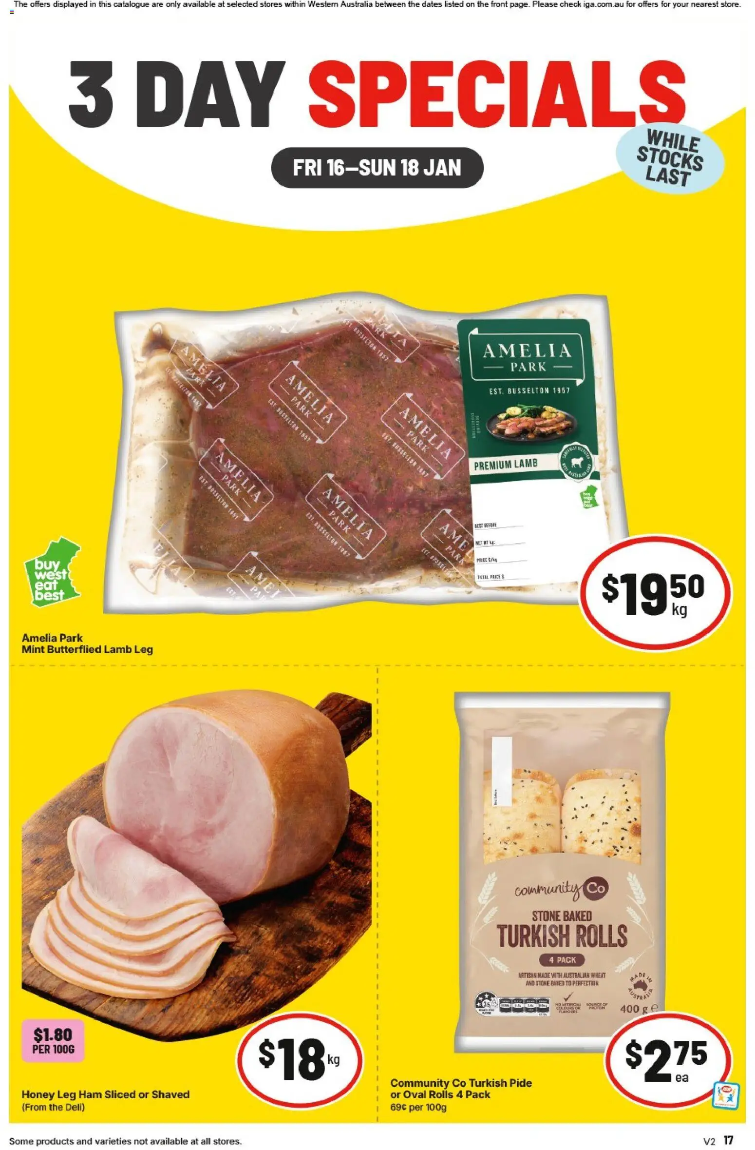 Preview of catalogue 3 Day Specials NT/WA from shop IGA valid 16/01/2026