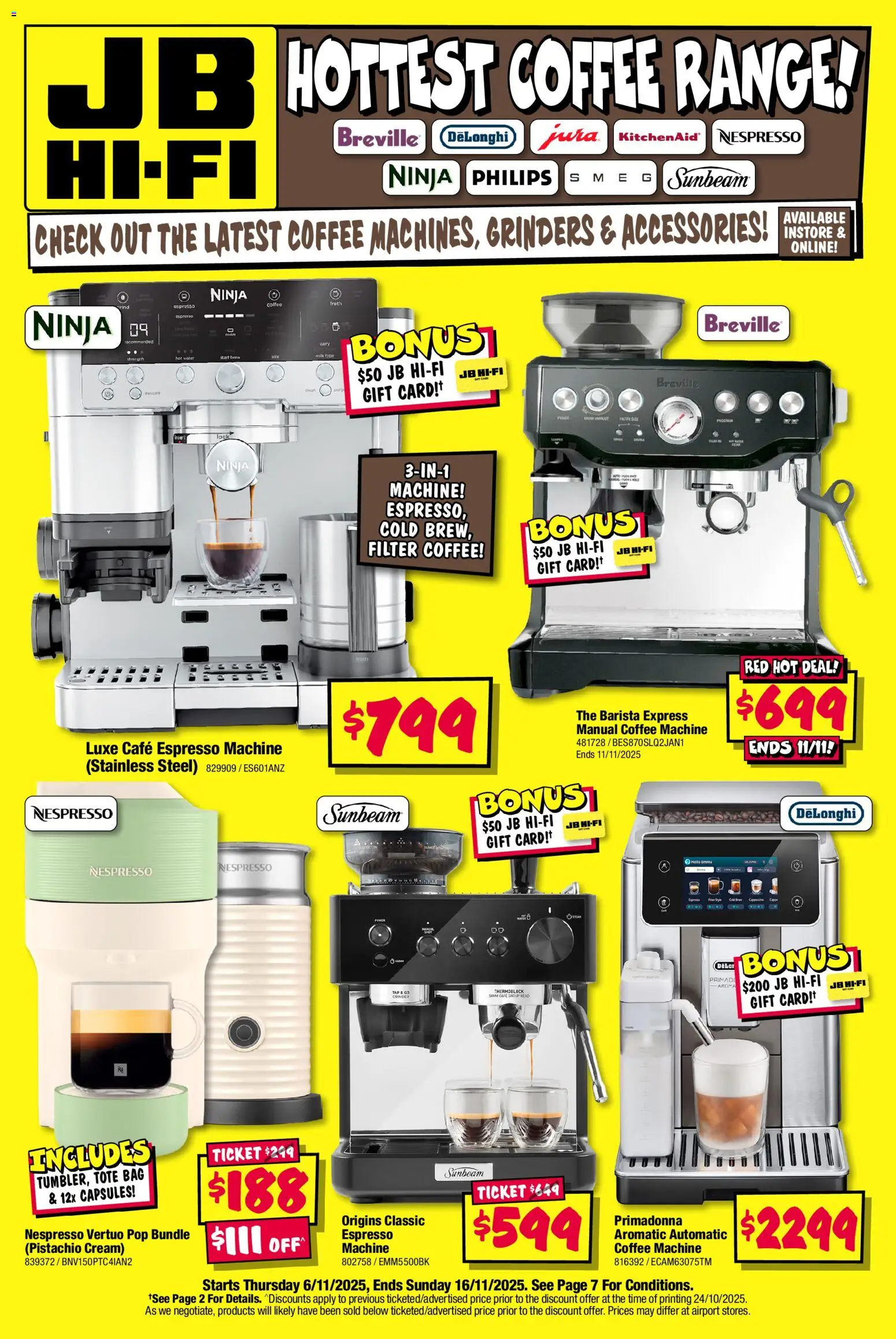 Preview of catalogue Hottest Coffee Range from shop JB Hi-Fi valid 06/11/2025
