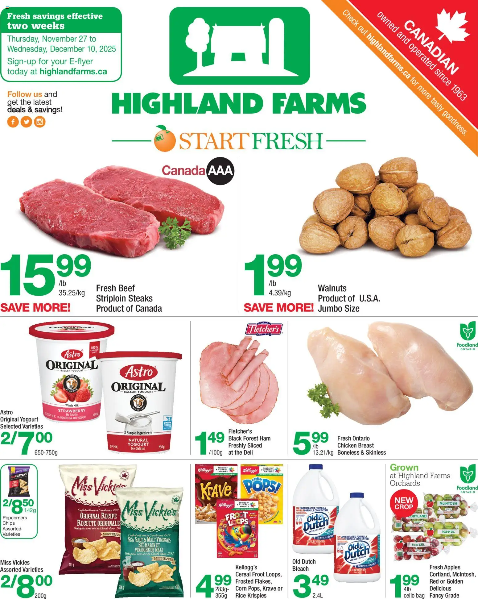 Preview of leaflet Weekly flyer / circulaire from shop Highland Farms is valid from Nov 27, 2025