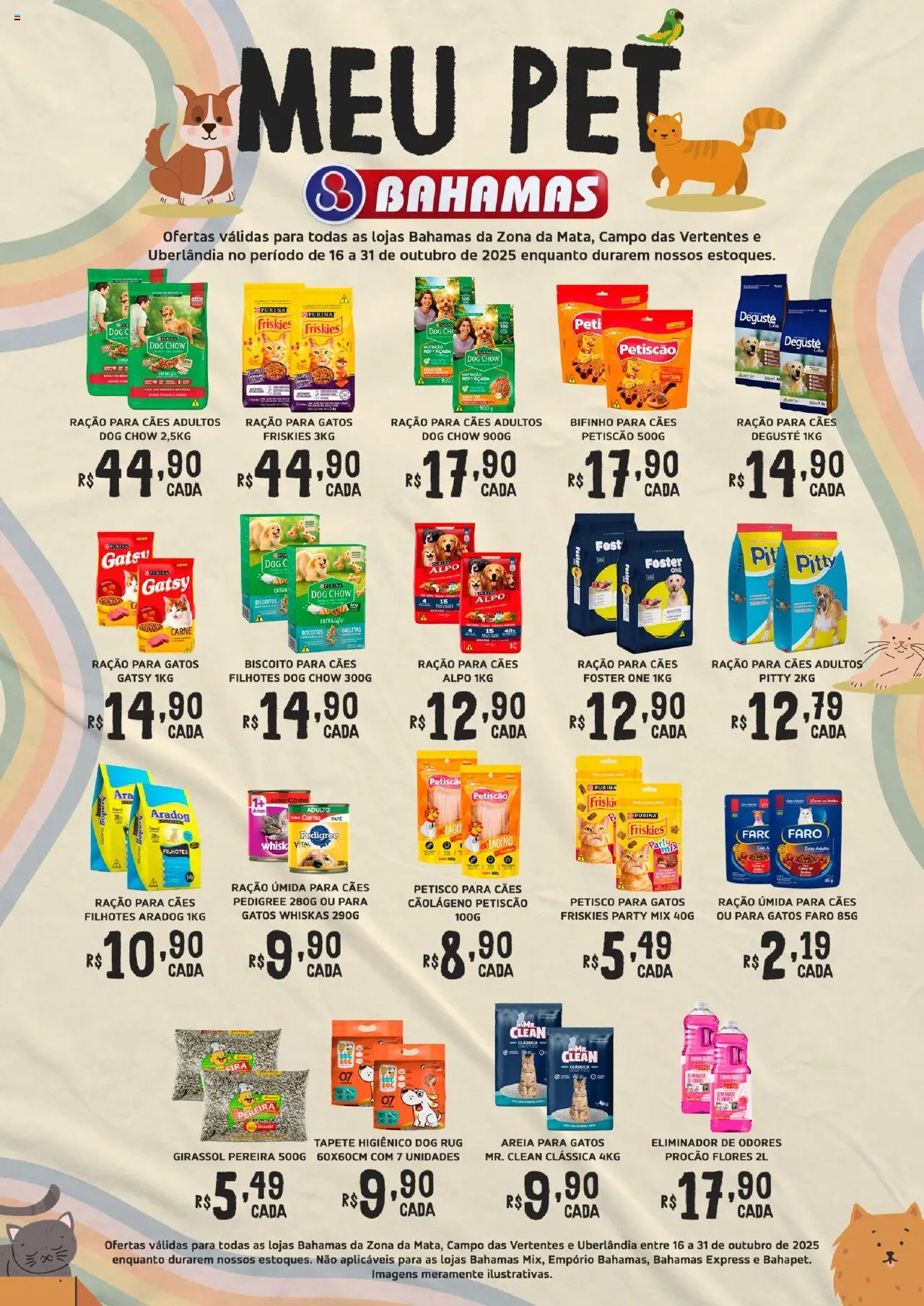 Bahamas Supermercados folheto "Ofertas Meu Pet" válido a partir de 16/10/2025 - número de página 1