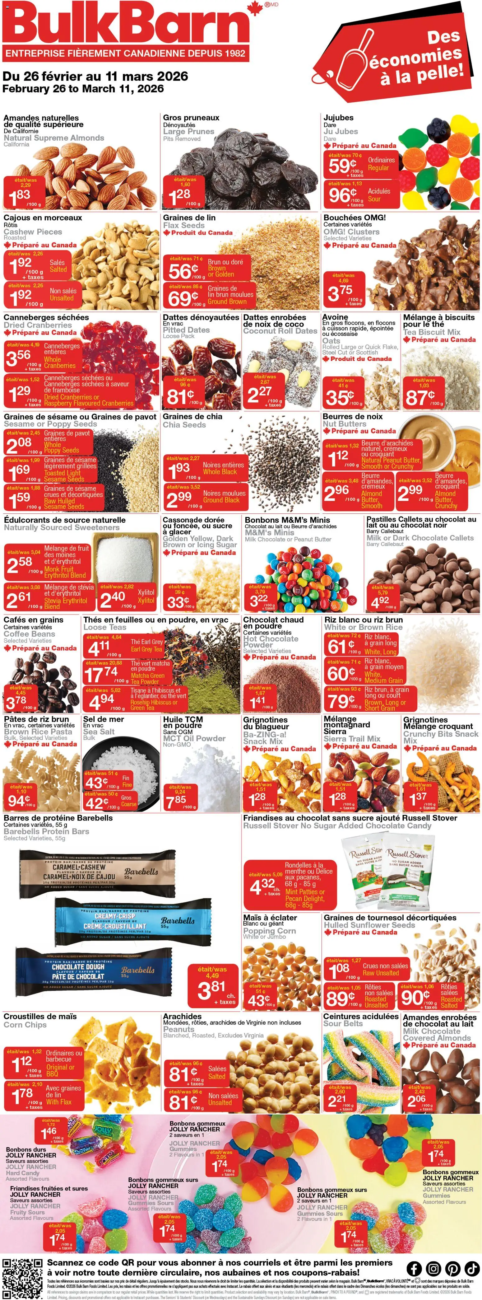 Preview of leaflet Weekly flyer / circulaire from shop Bulk Barn is valid from Feb 26, 2026