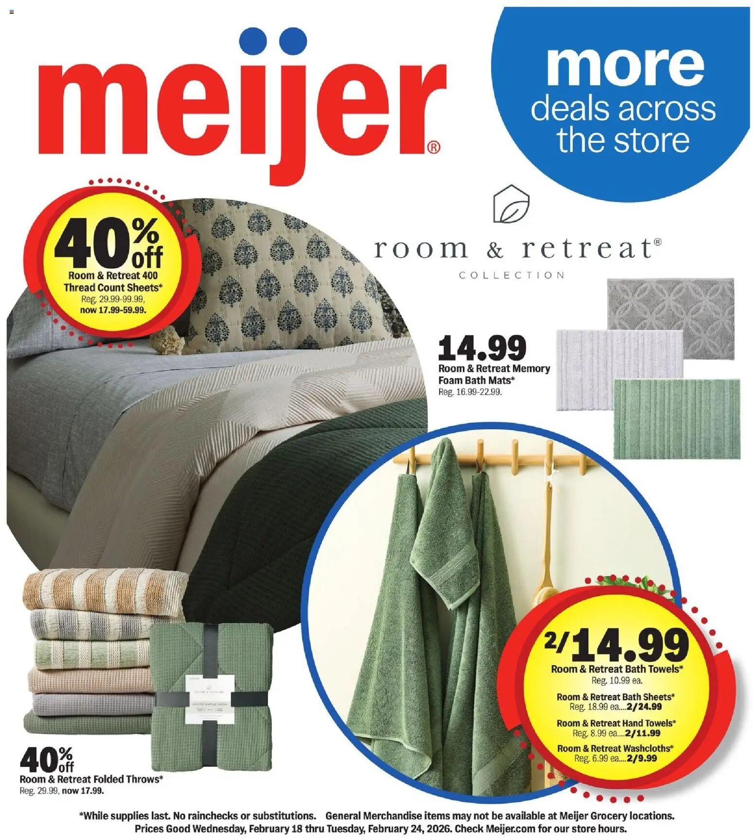 Ad Preview of Meijer More Deals Across the Store from 02/18/2026 - Bath, Foam