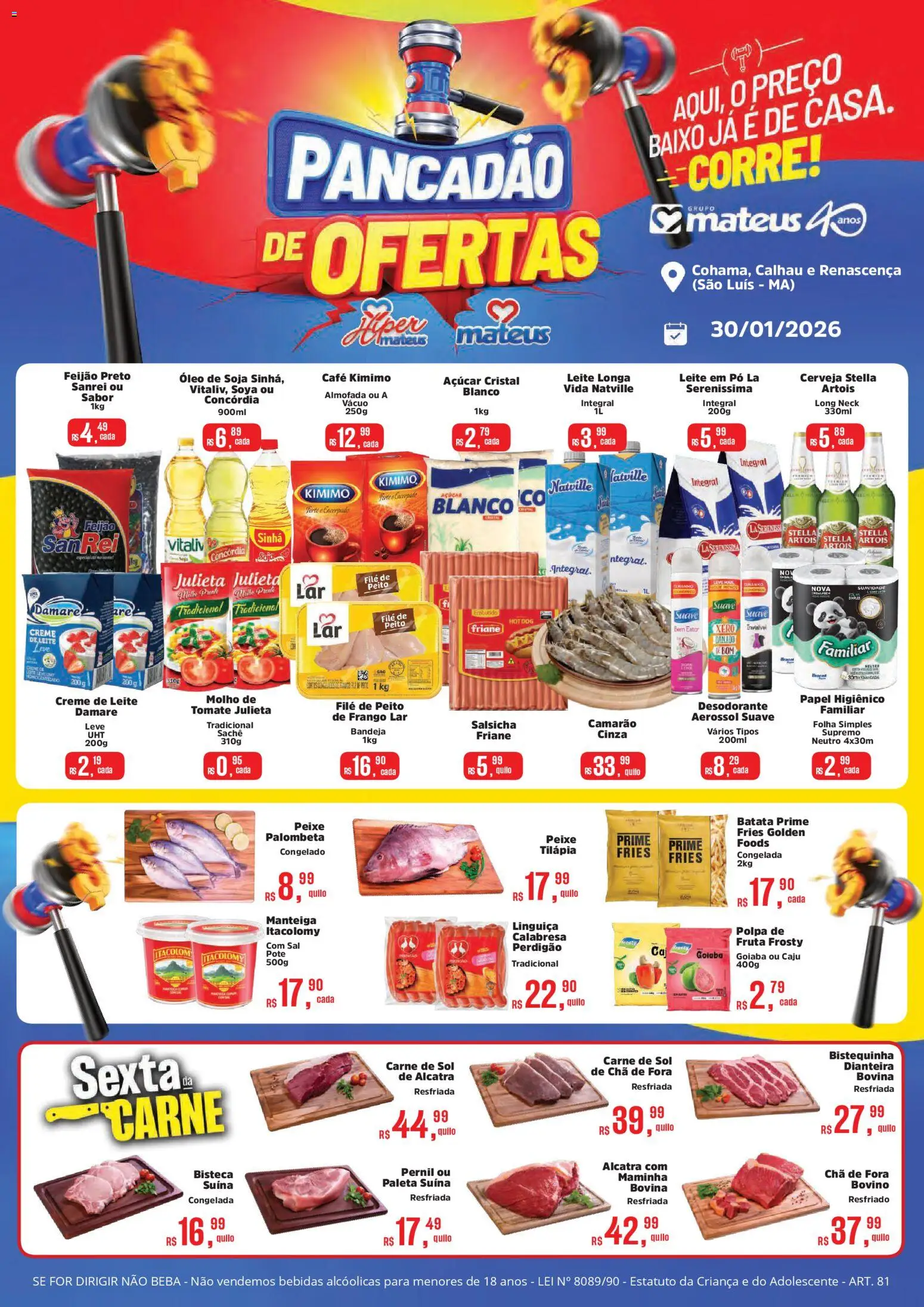 Pré-Visualização do folheto "Ofertas do Dia" da loja Mateus válido a partir de 30/01/2026