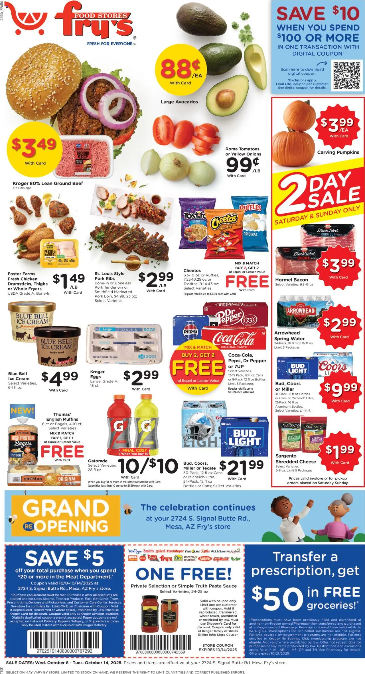 Fry's Food Weekly Ad from 10/08/2025 - Flyer - Page number 1