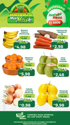 Pré-Visualização do folheto "Ofertas Hortifruti" da loja Mart Minas válido a partir de 10/09/2025