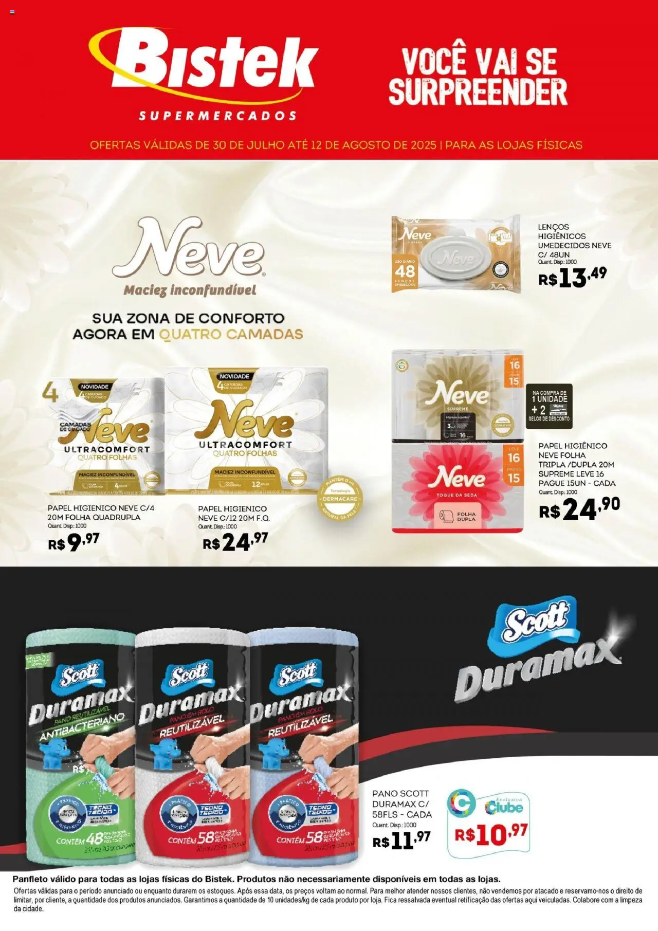 Bistek Supermercados folheto "Ofertas Suzano" válido a partir de 30/07/2025 - número de página 1