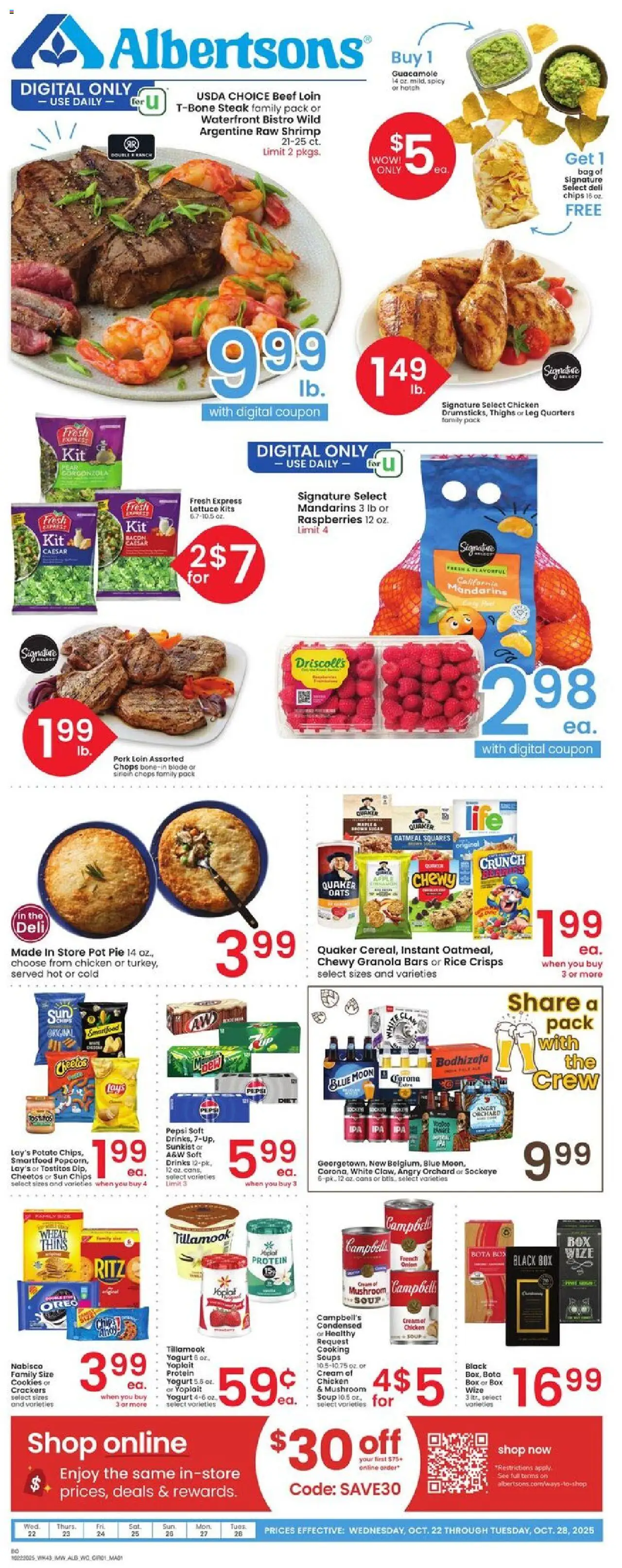 Albertsons Weekly Ad from 10/22/2025 - Flyer - Page number 1