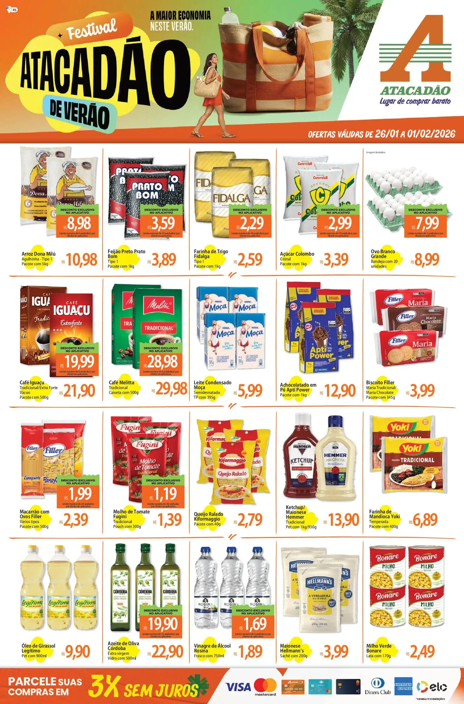 Pré-Visualização do folheto "Ofertas - RS" da loja Atacadão válido a partir de 26/01/2026