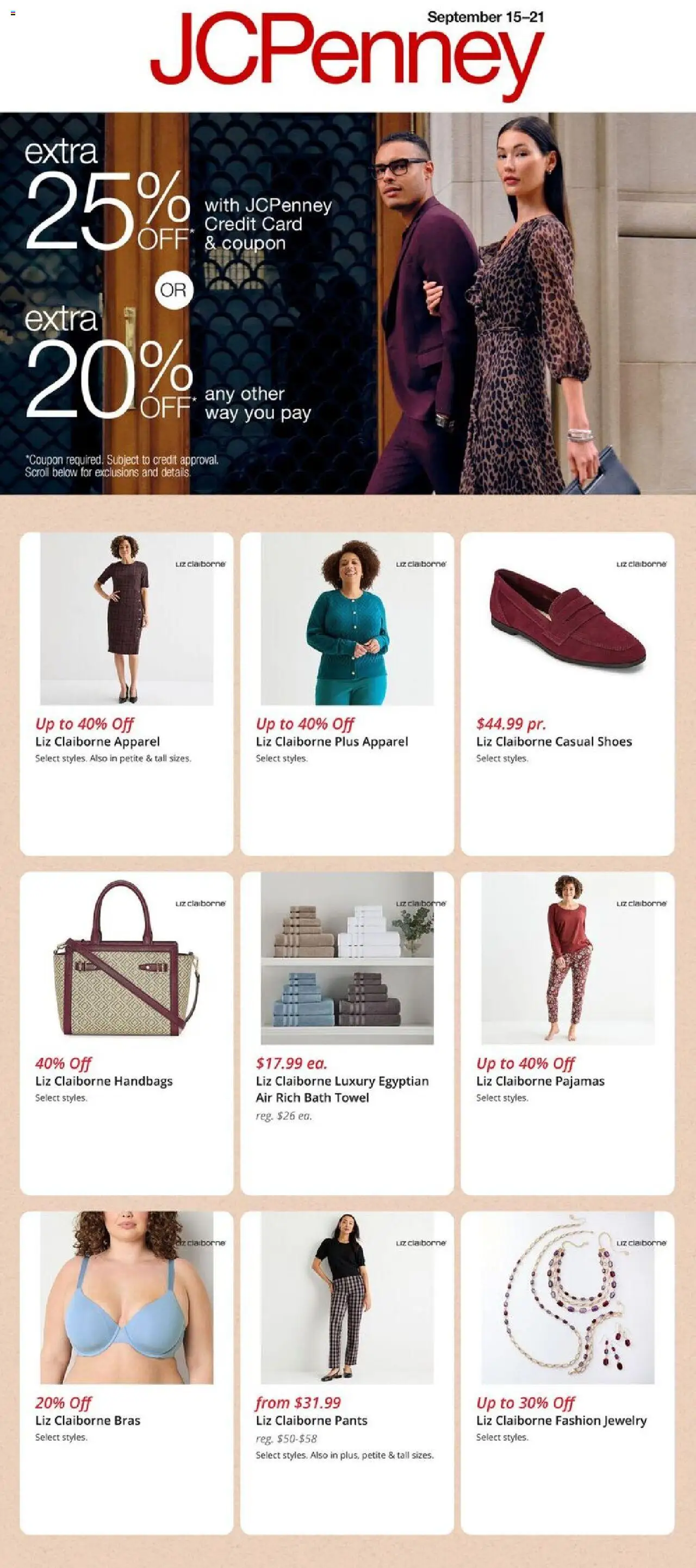 JCPenney Weekly Ad from 09/15/2025 - Flyer - Page number 1