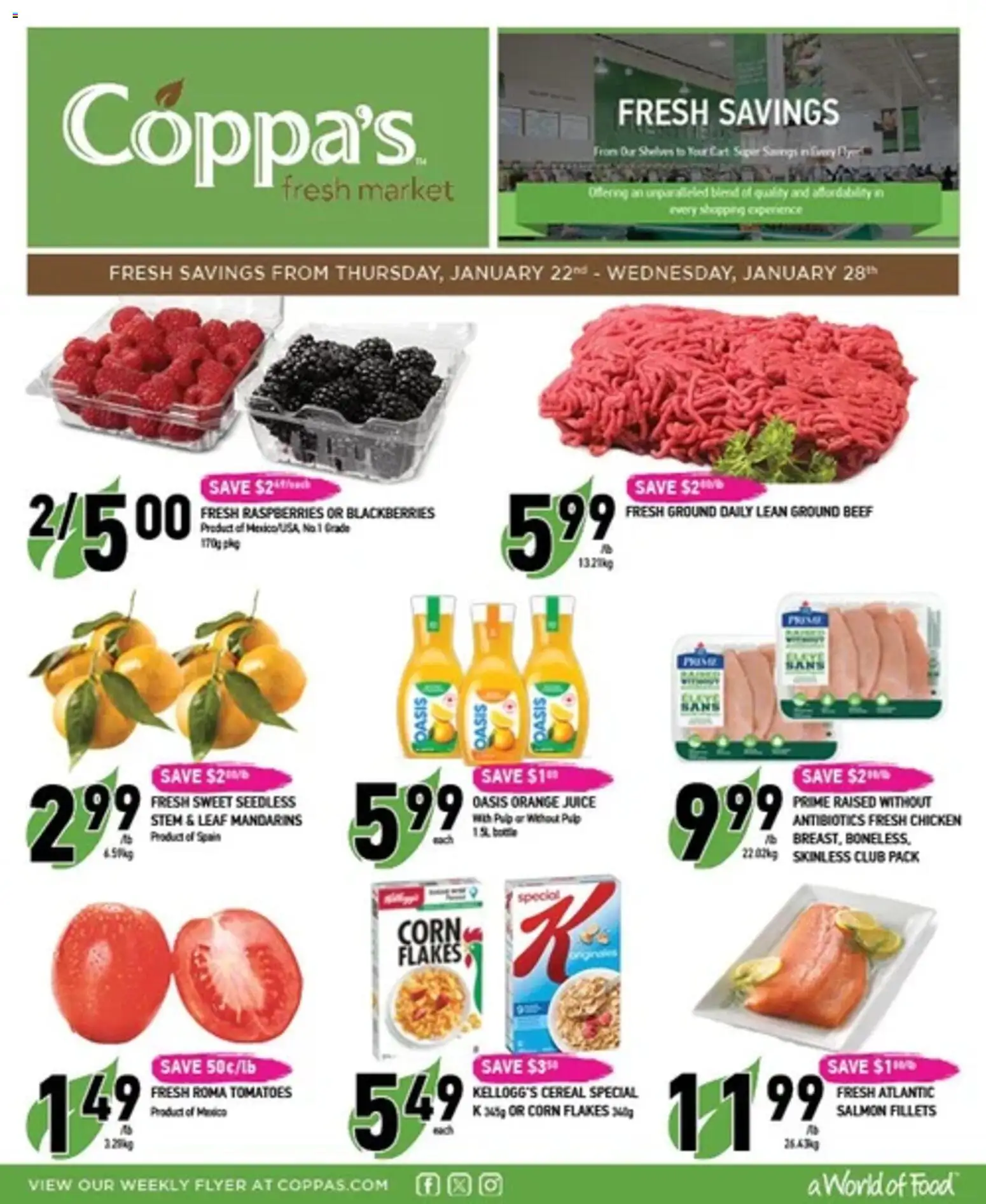Preview of leaflet Weekly flyer / circulaire from shop Coppas Fresh Market is valid from Jan 22, 2026