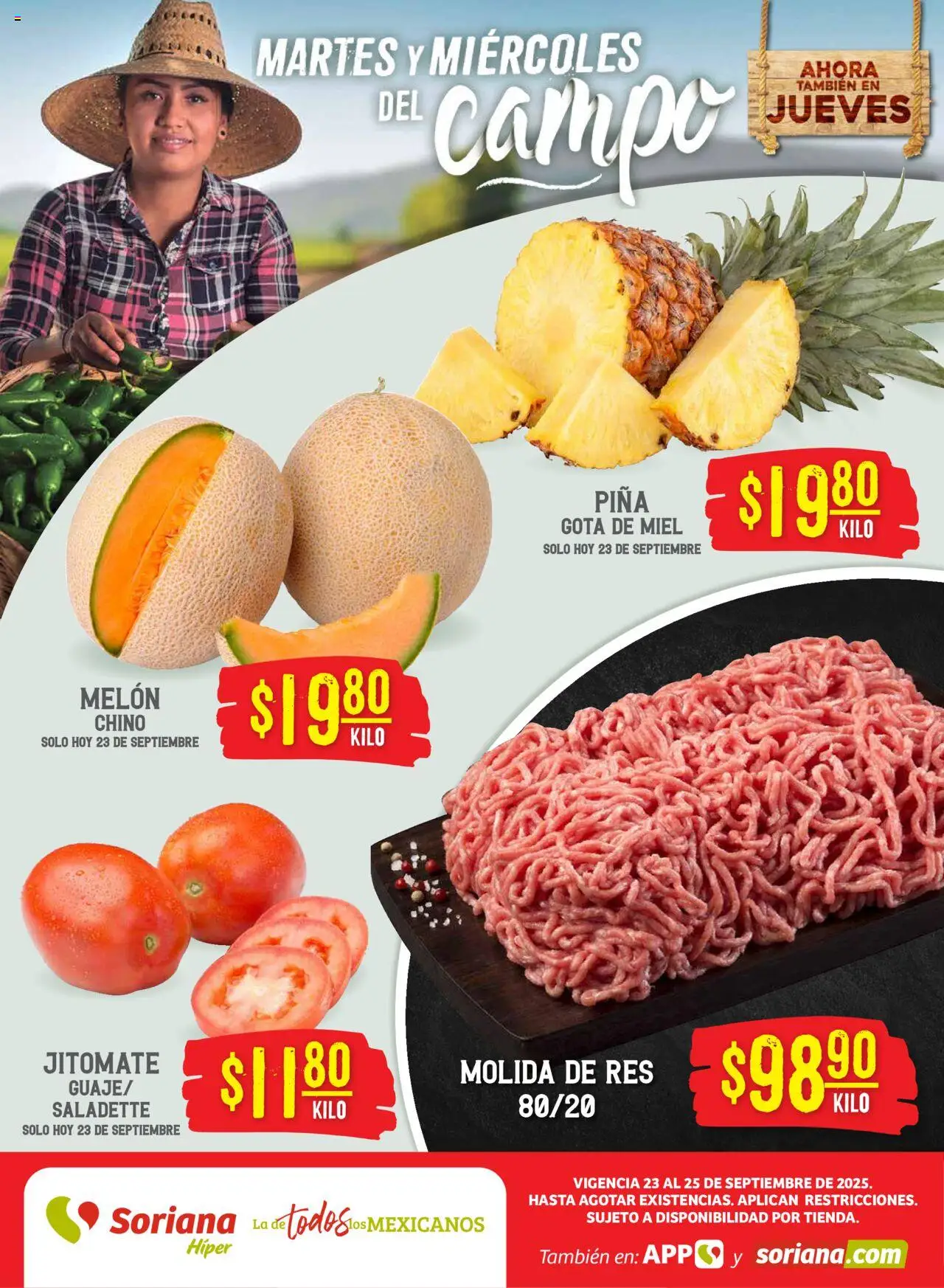 Martes y Miércoles del Campo Híper: Saltillo Soriana y sus promociones válidas desde el 23/09/2025 - Número de página 1