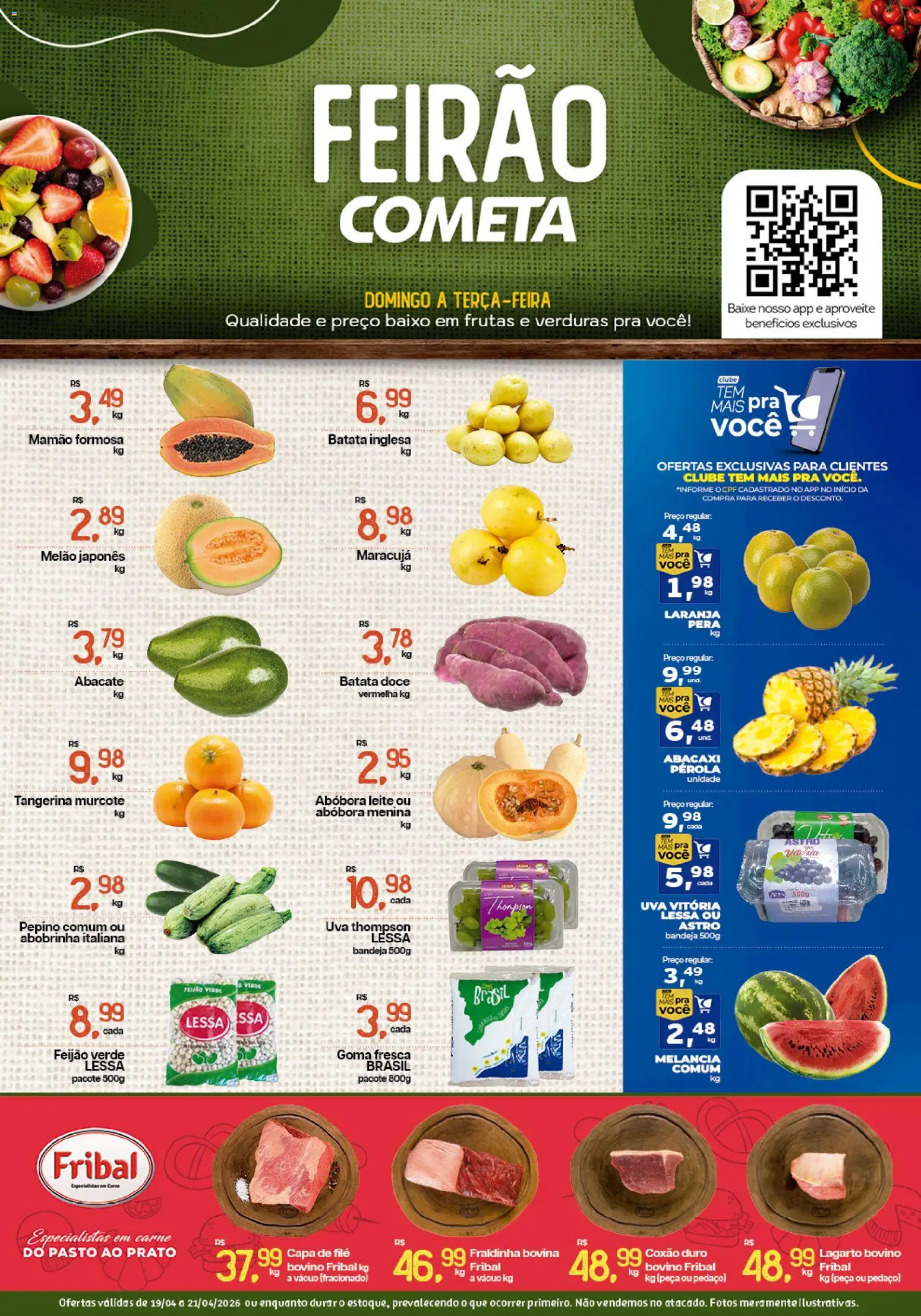 Pré-Visualização do folheto "Cometa Supermercados ofertas Feirão" da loja Cometa Supermercados válido a partir de 19/04/2026