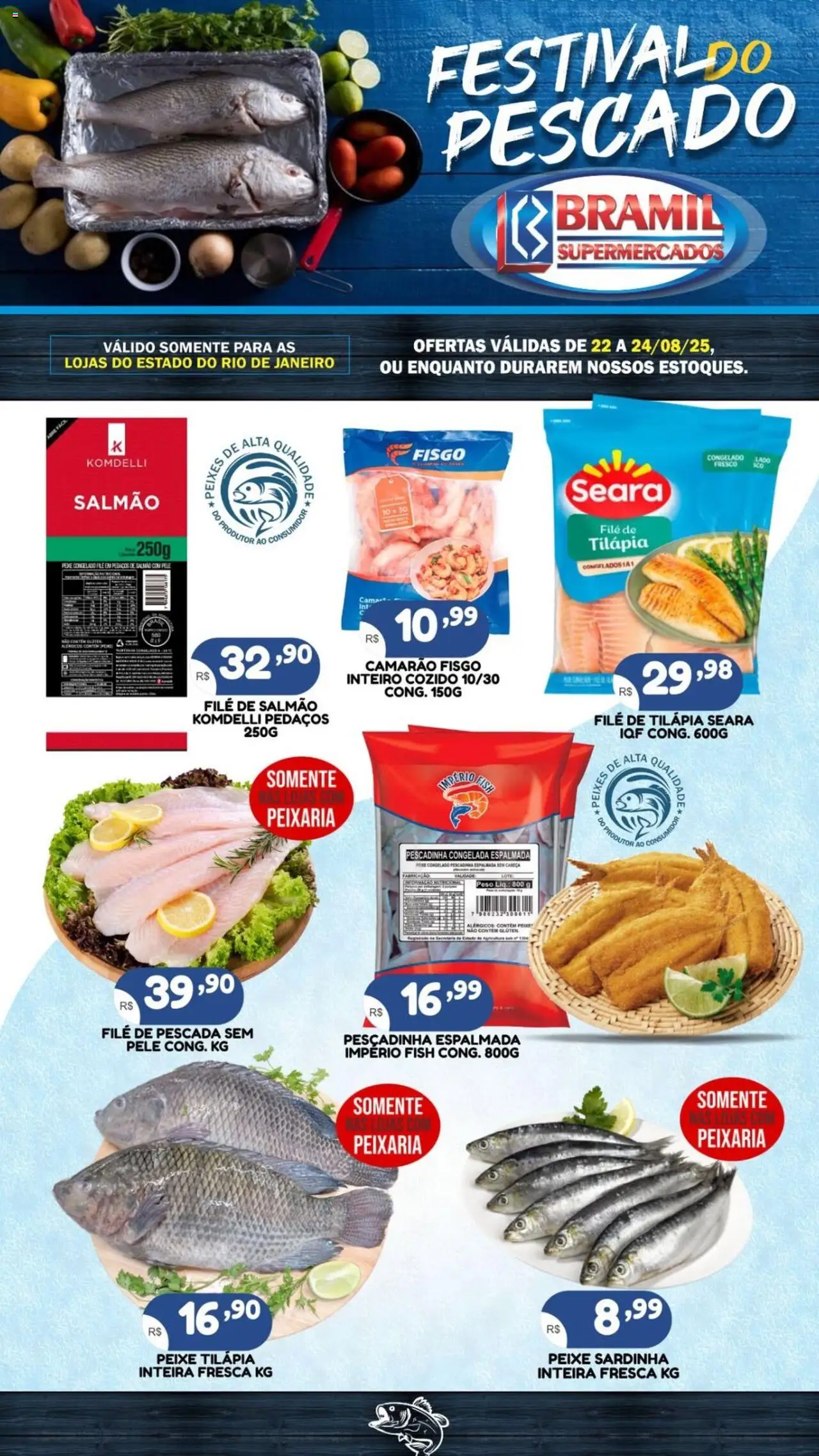 Bramil Supermercados folheto "Ofertas Festival do Pescado" válido a partir de 22/08/2025 - número de página 1