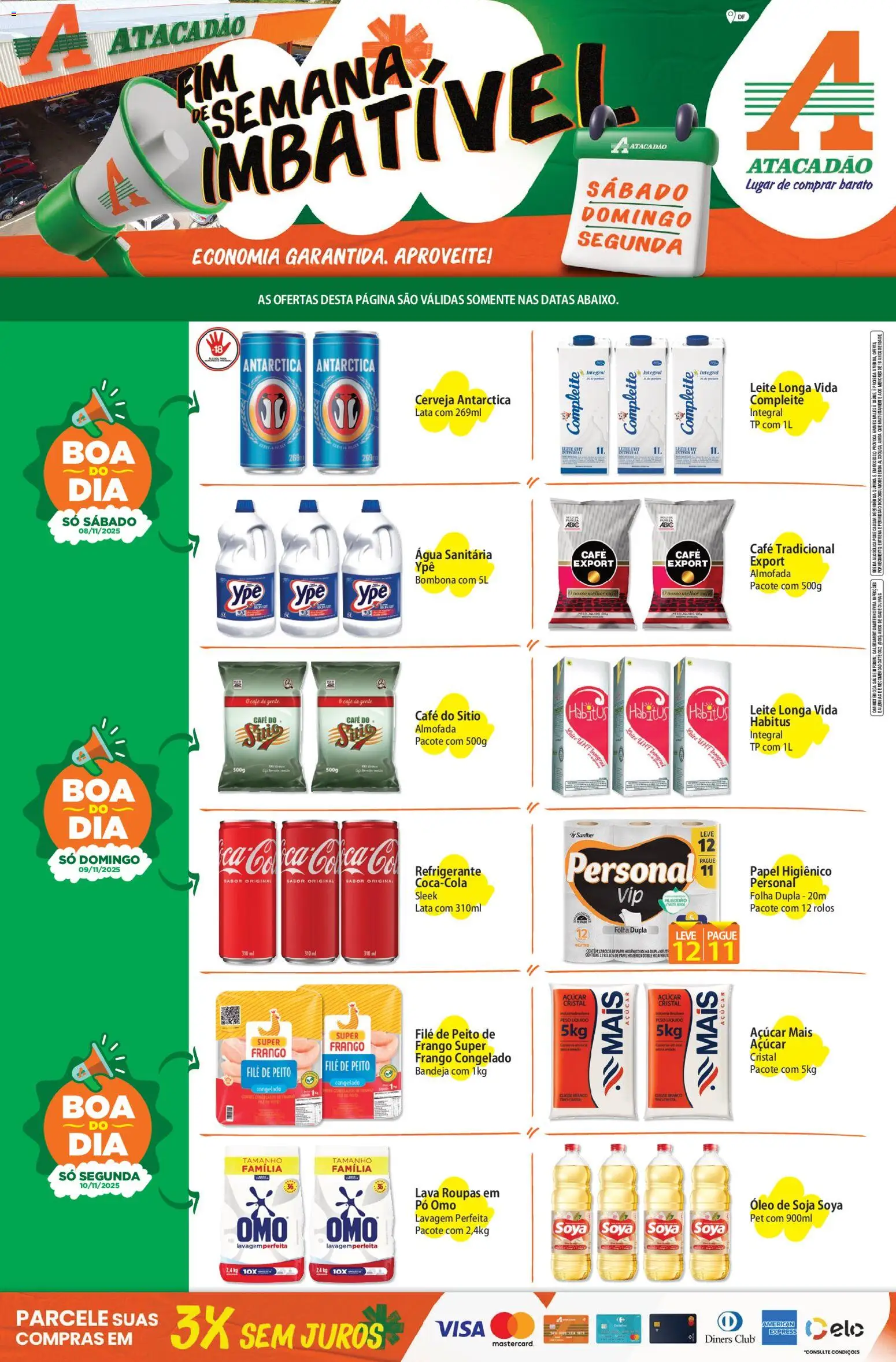 Pré-Visualização do folheto "Ofertas da semana" da loja Atacadão válido a partir de 08/11/2025