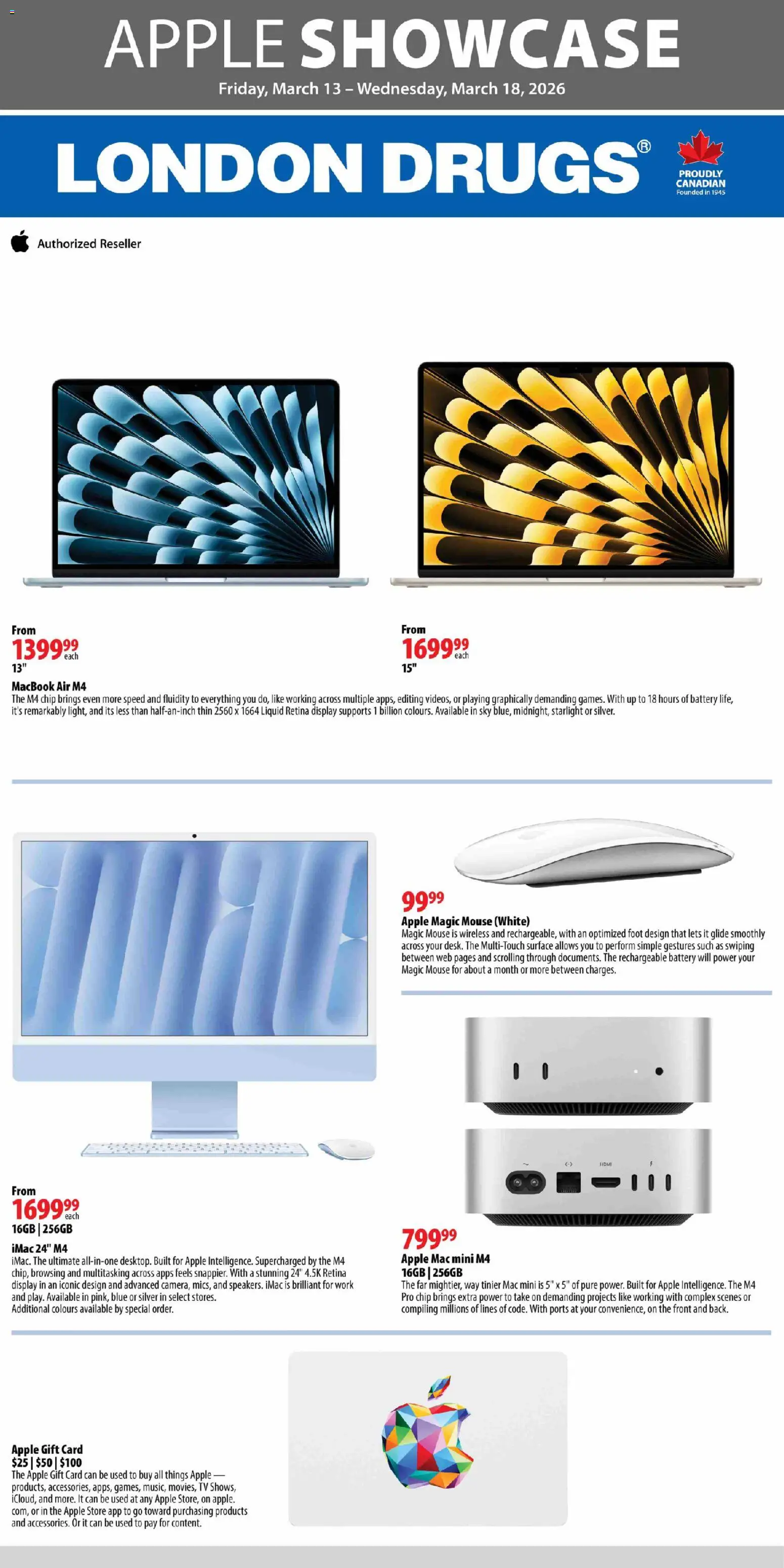 Preview of leaflet London Drugs flyer - Apple Insert from shop London Drugs is valid from Mar 13, 2026